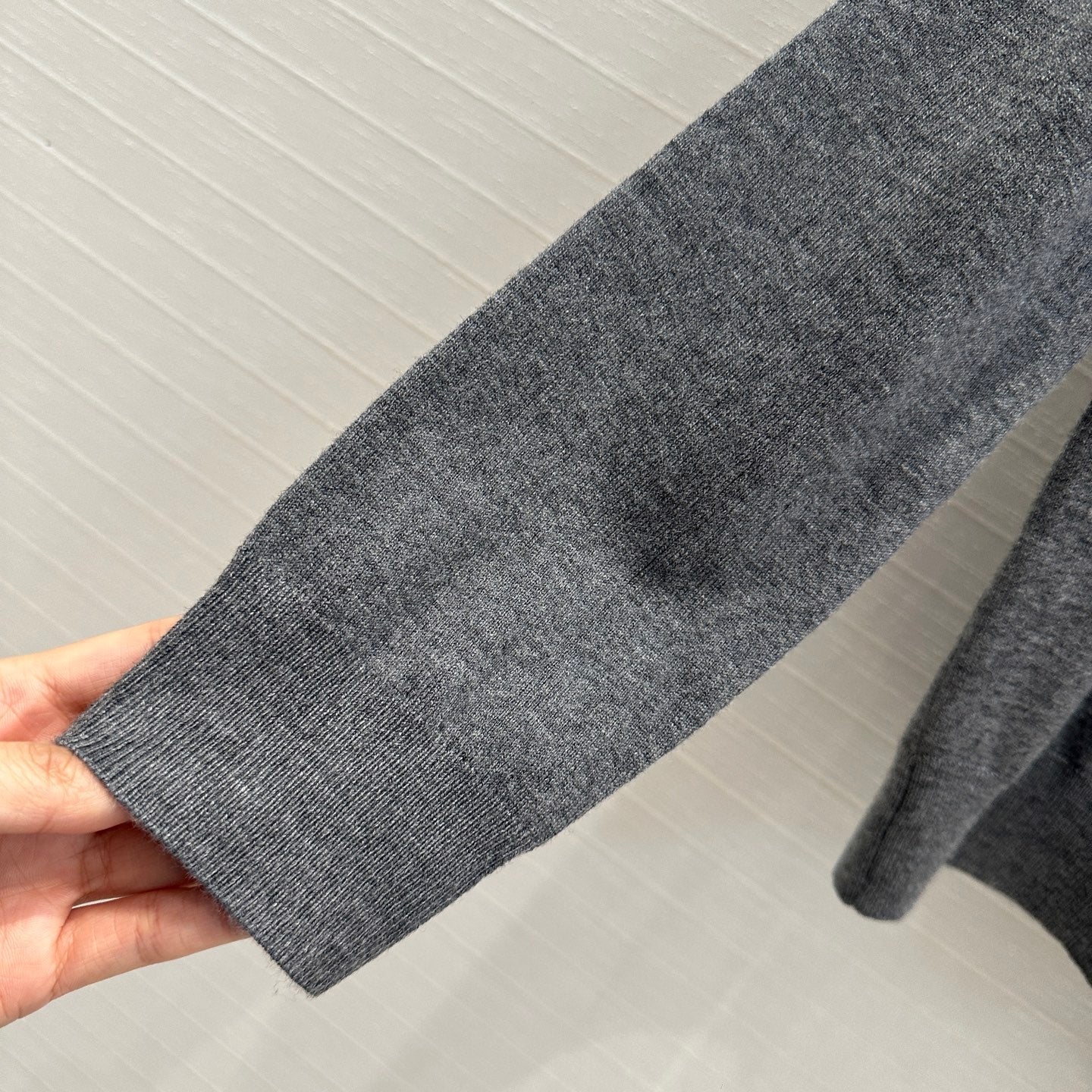 Miu Miu Boat Neck Sweater Gray Wool