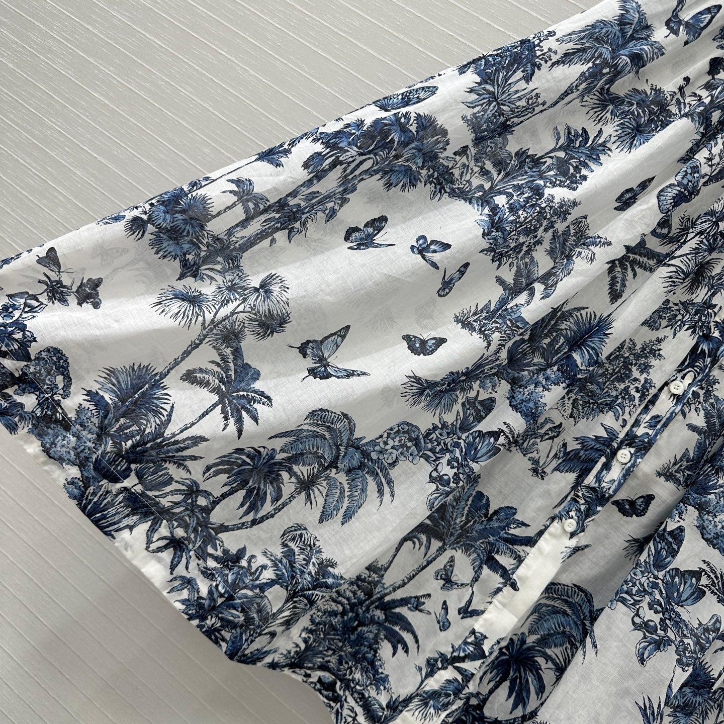 CD Dioriviera Mid-Length Shirtdress White Blue Cotton Muslin