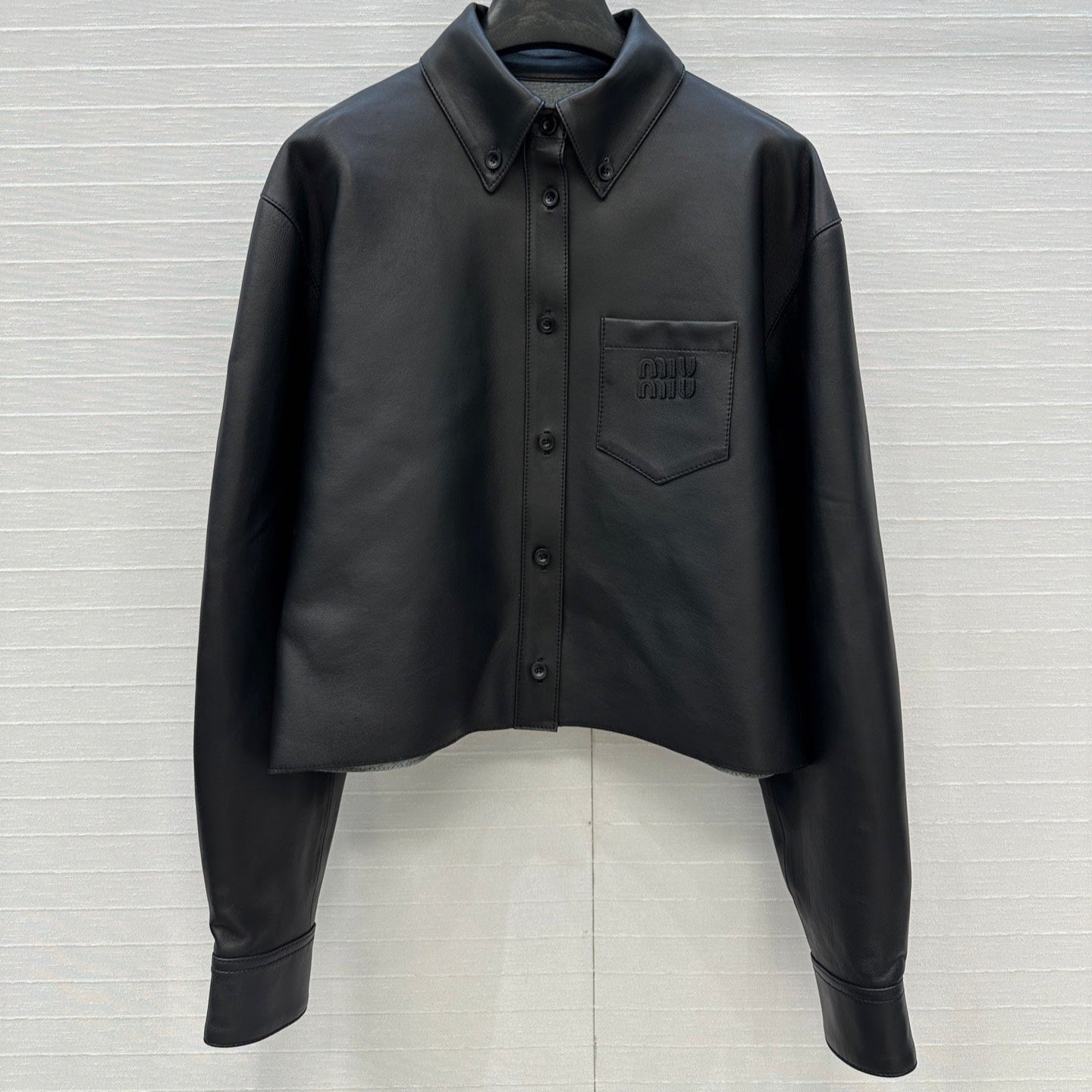 Miu Miu 25 Short Coat Black Lambskin