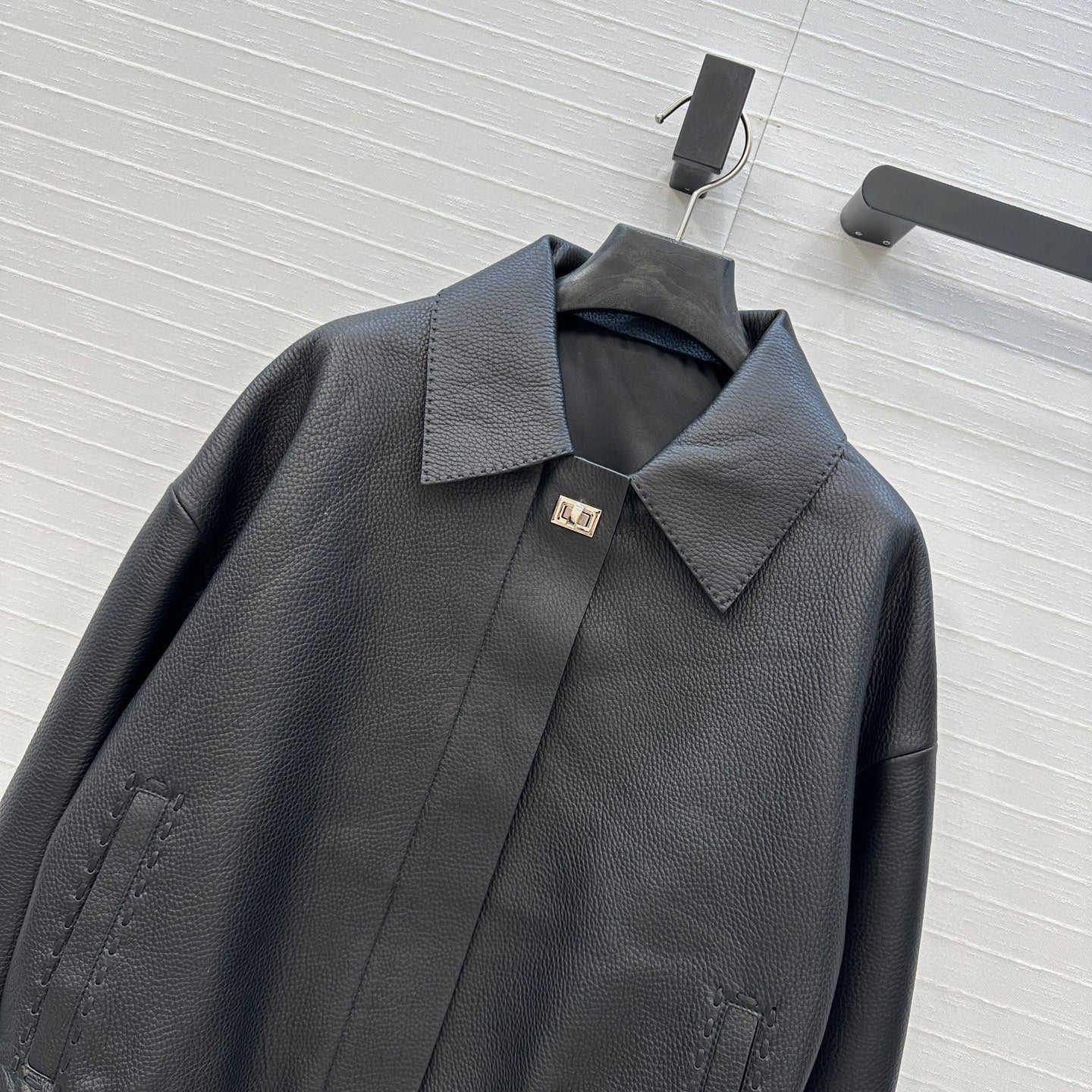 Fendi 25 Leather Jacket Black 0021