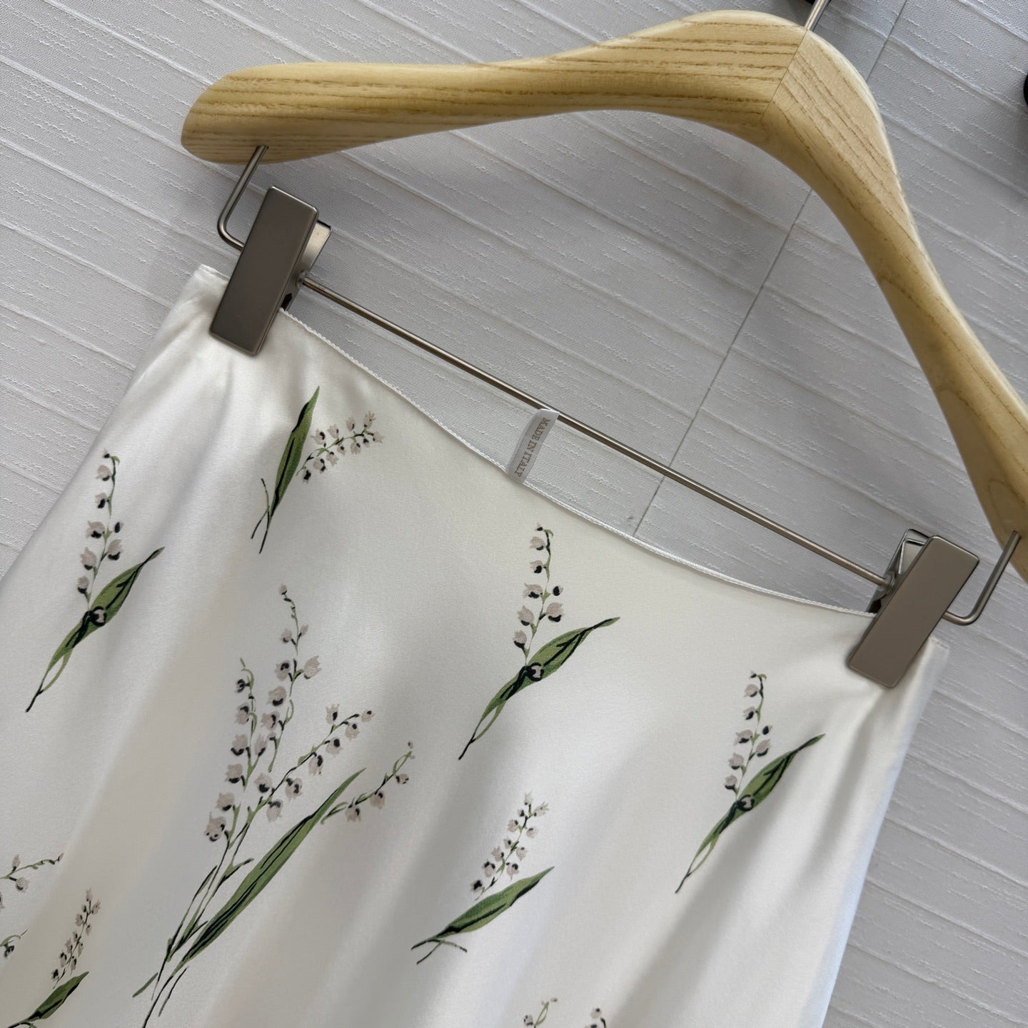 CD Mid-Length Flared Skirt White Colorful Silk 360955