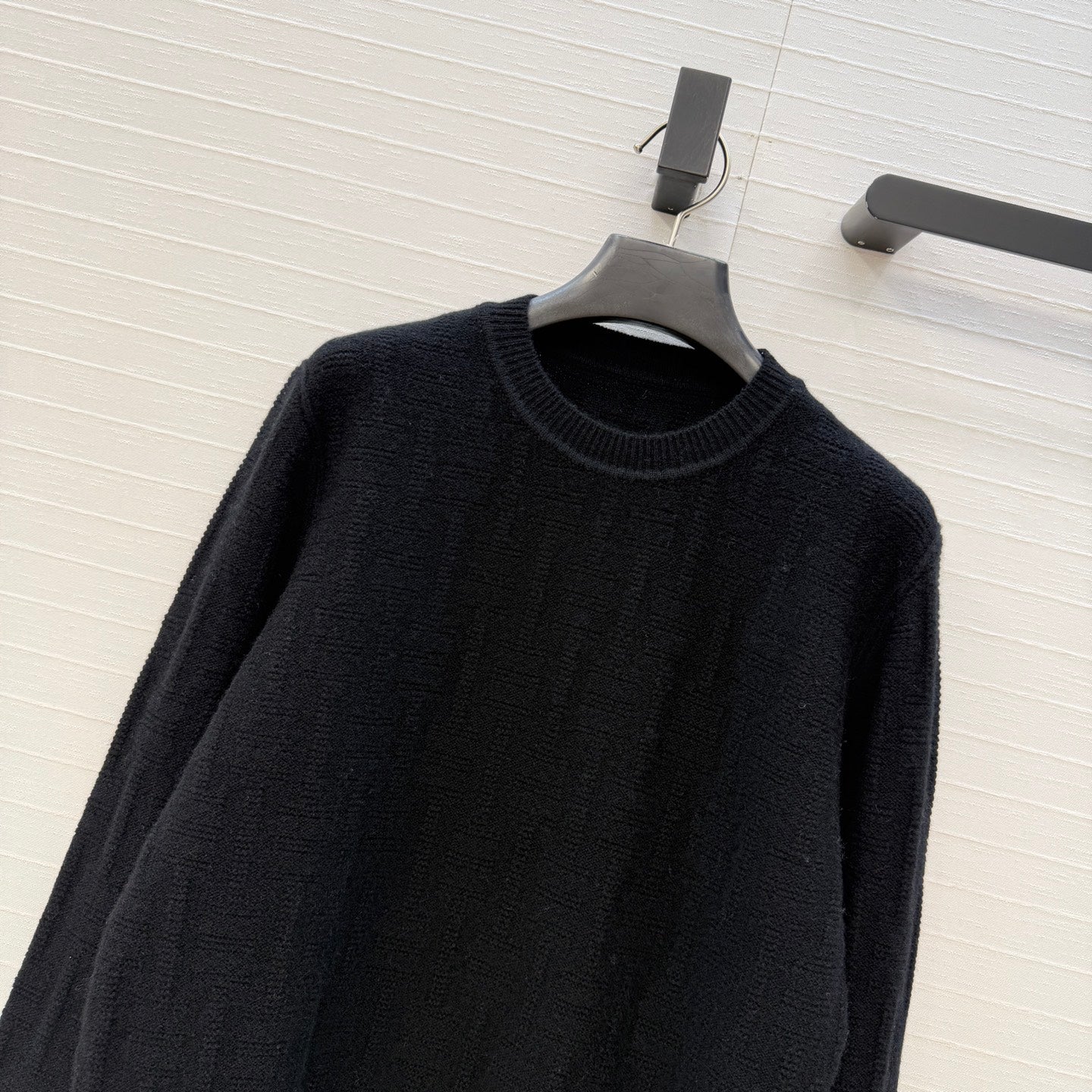 HM Jacquard Pullover Knit Sweater Black Cashmere 402941