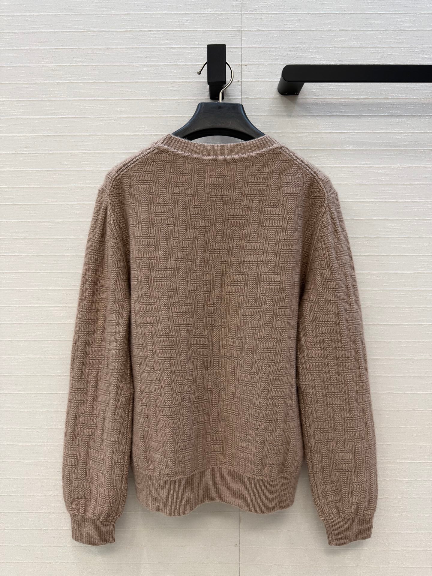 HM Jacquard Pullover Knit Sweater Light Taupe Cashmere 402945