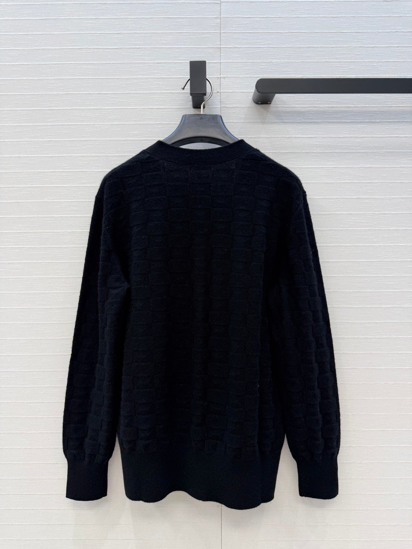 HM Monogram Toweling Cardigan Black Cashmere 402932