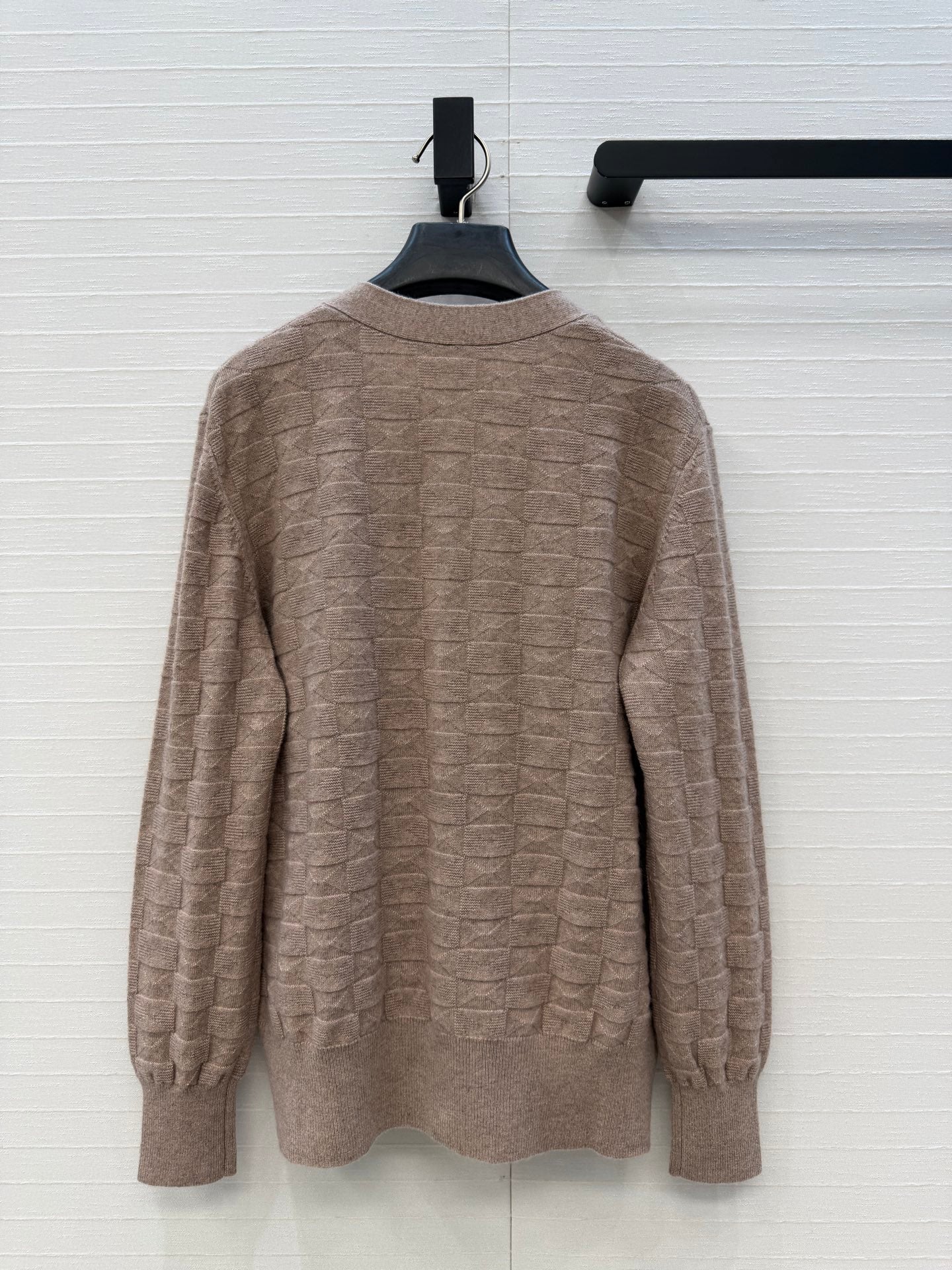 HM Monogram Toweling Cardigan Taupe Cashmere 402937