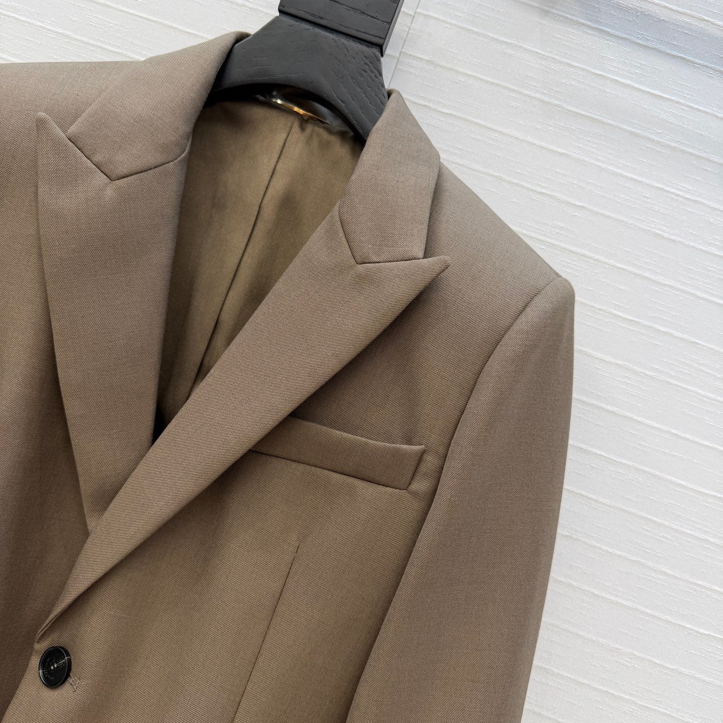 YSL Single-Breasted Jacket Taupe Wool 402919