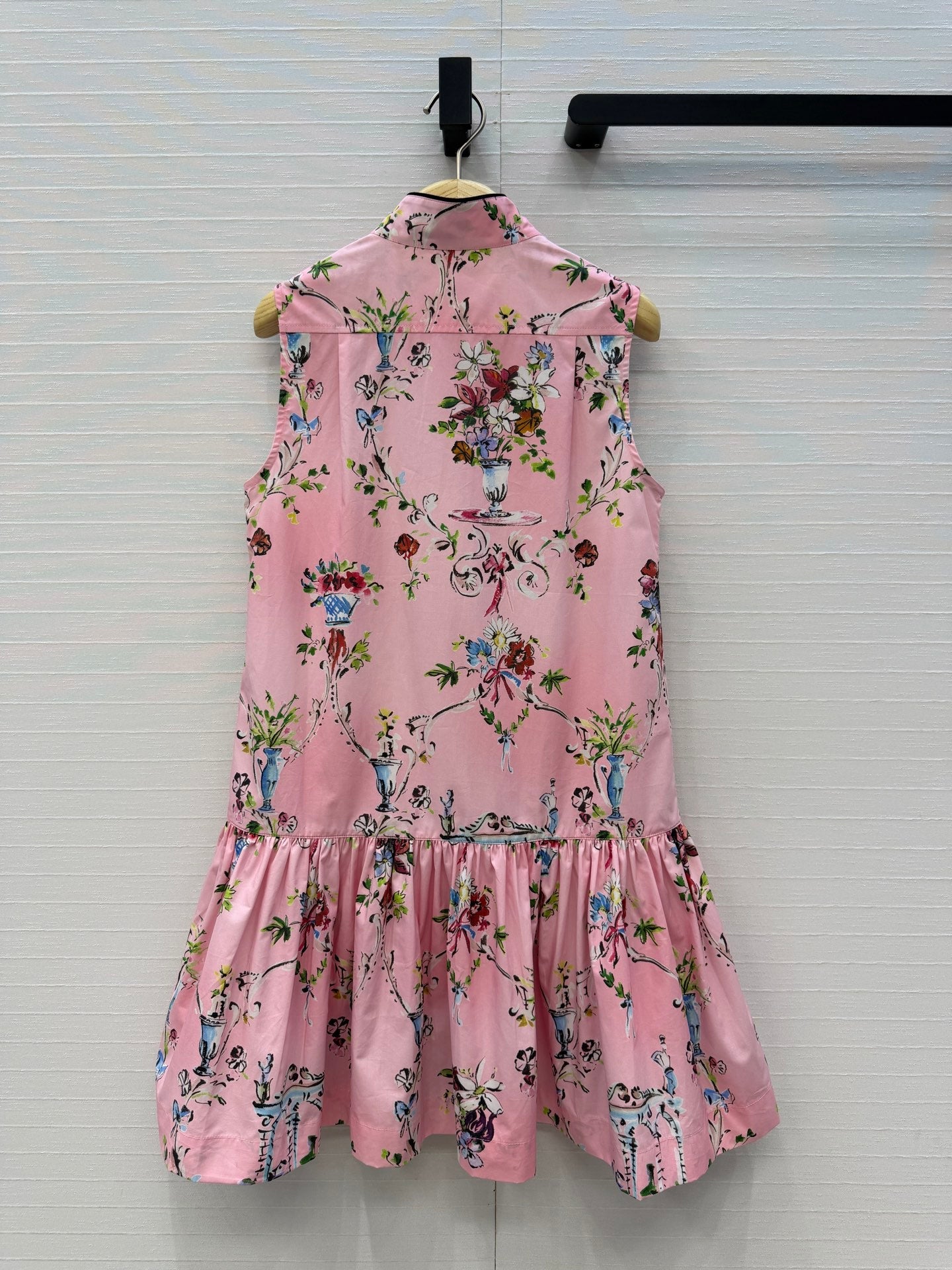 CD 26s Dioriviera Short Flared Dress Pink Cotton 402892