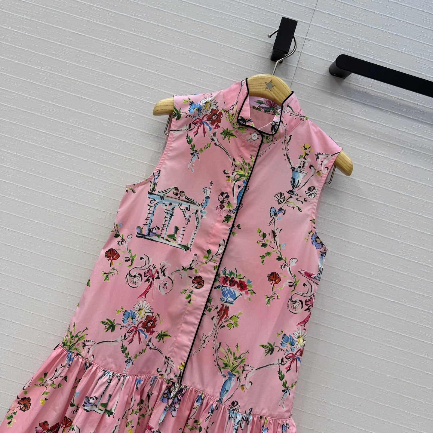 CD 26s Dioriviera Short Flared Dress Pink Cotton 402892