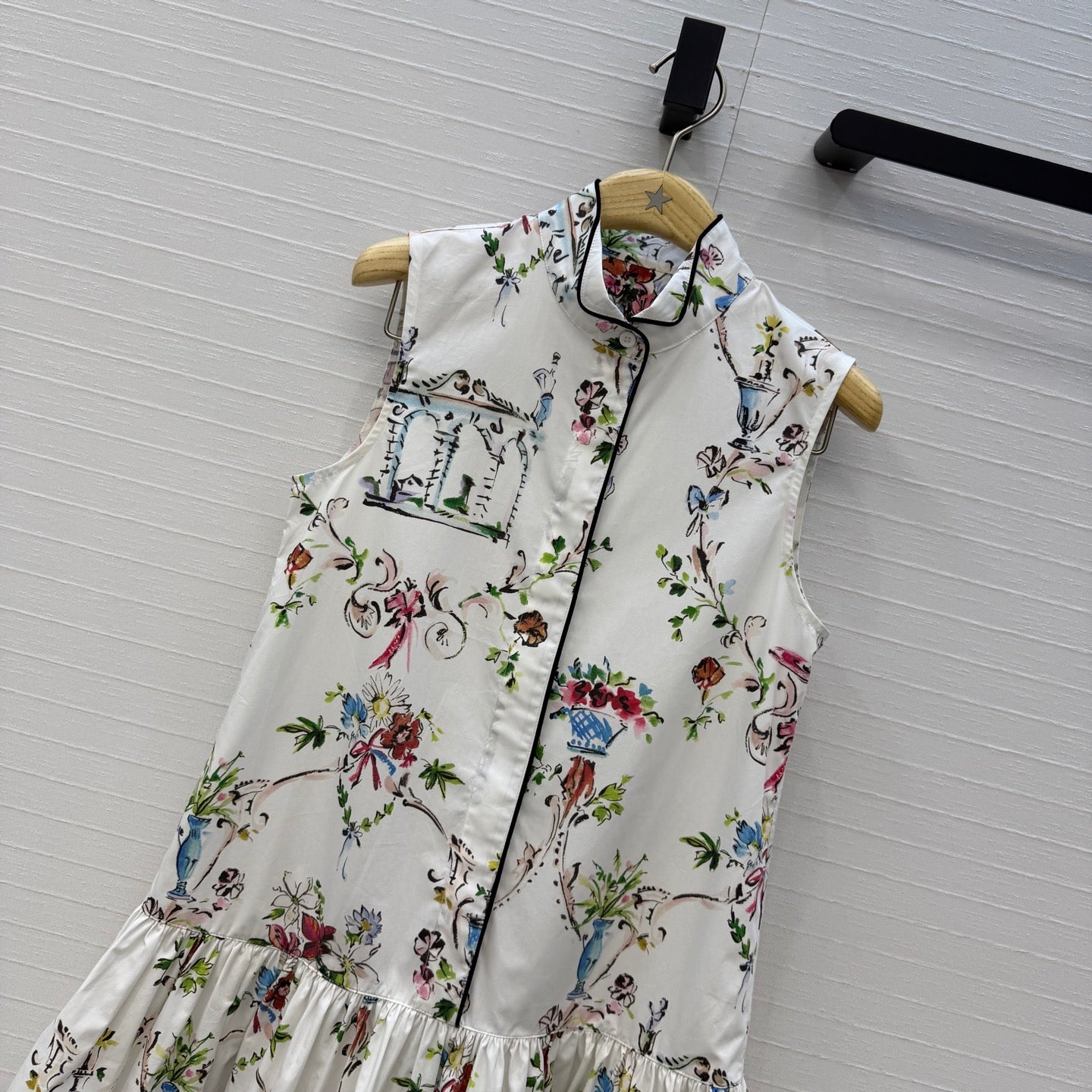CD 26s Dioriviera Short Flared Dress White Cotton 402894