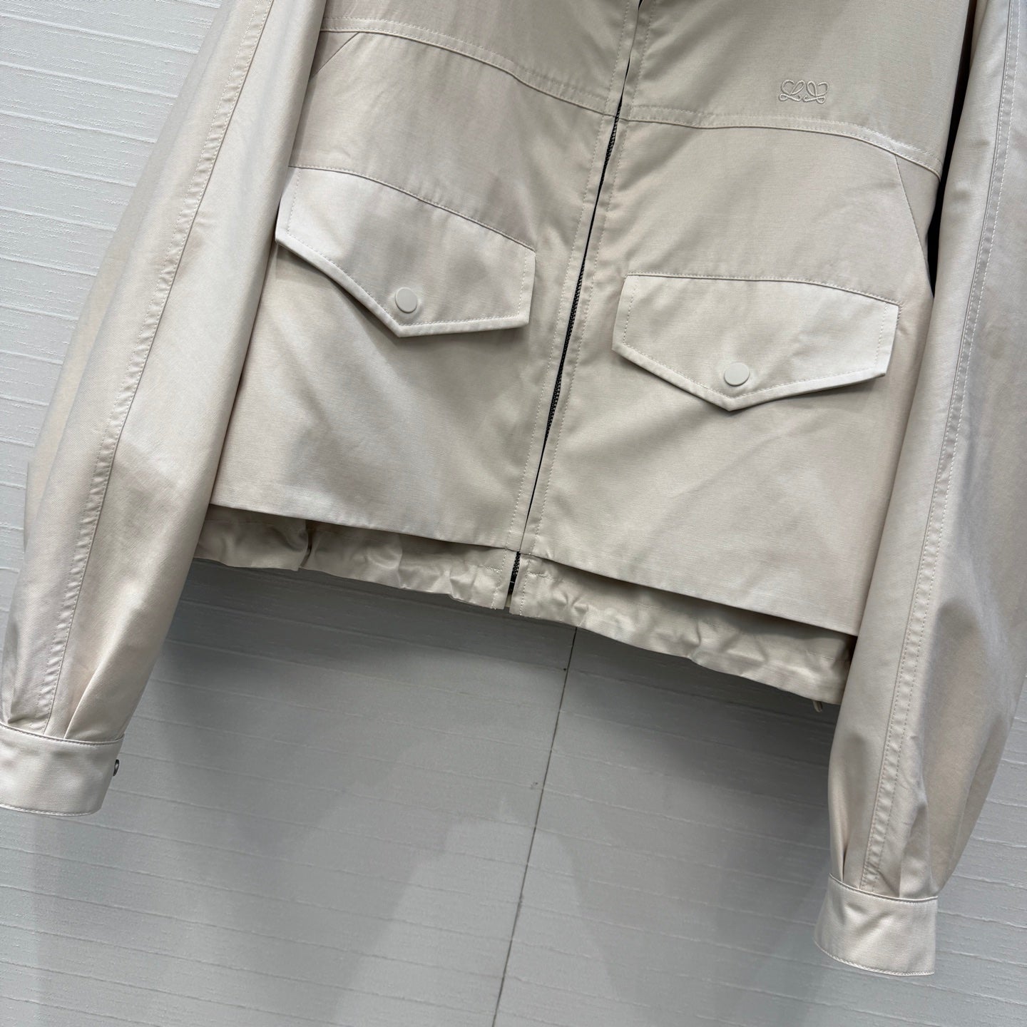 Loewe 26s Jacket Taupe Cotton Silk 402862