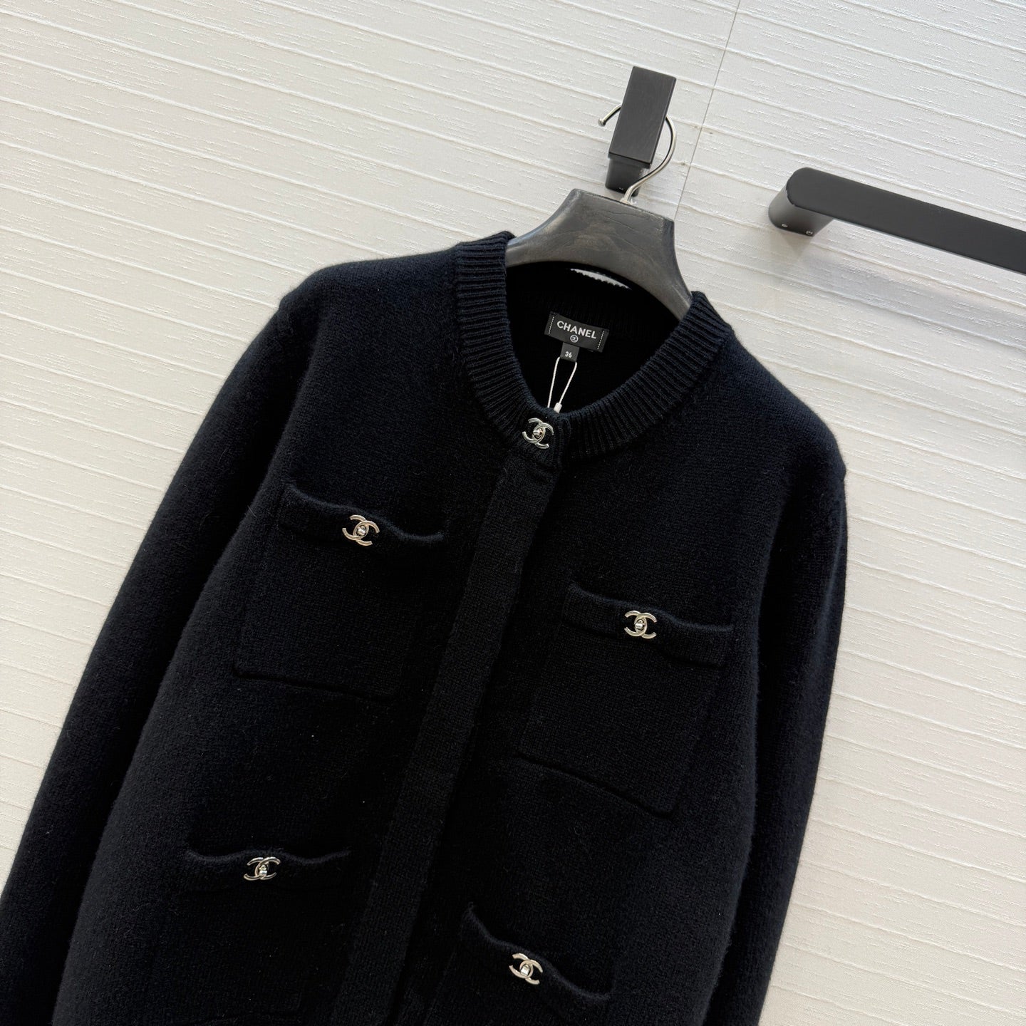 CC FW 26s Cardigan Black Cashmere Wool 414705