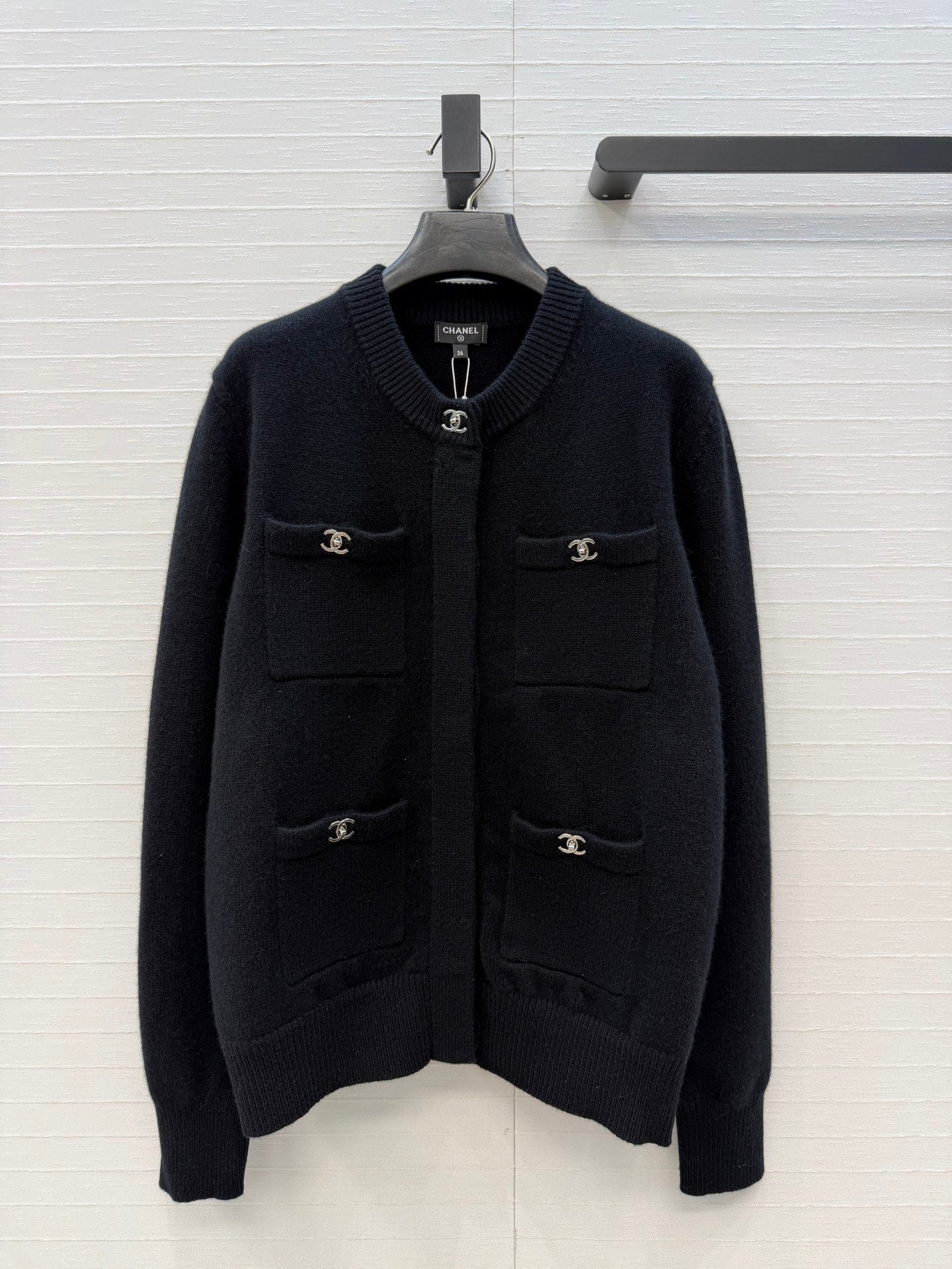 CC FW 26s Cardigan Black Cashmere Wool 414705