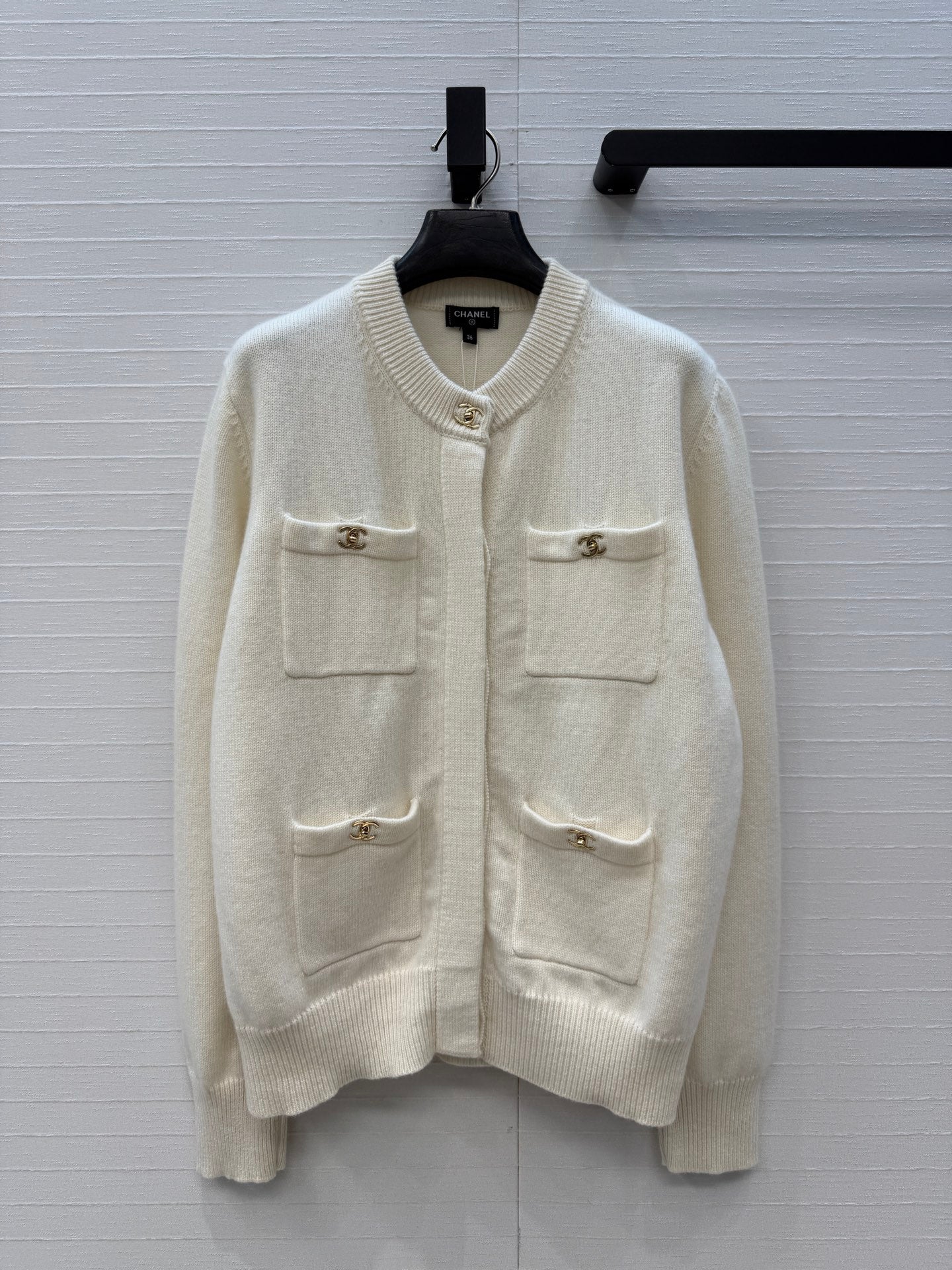 CC FW 26s Cardigan White Cashmere Wool 414708