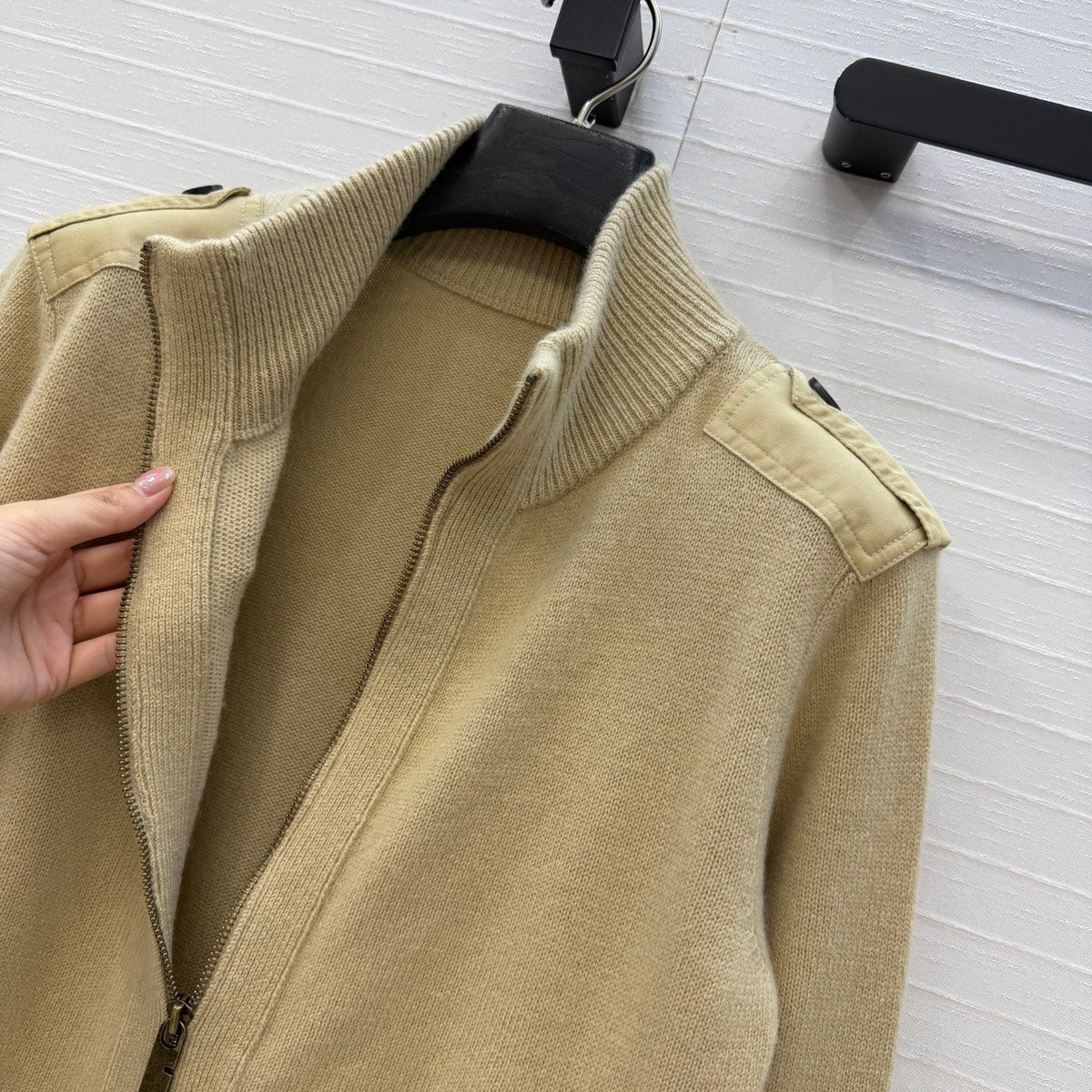 BRR 26s Zip Up Cardigan Beige Cashmere 428567