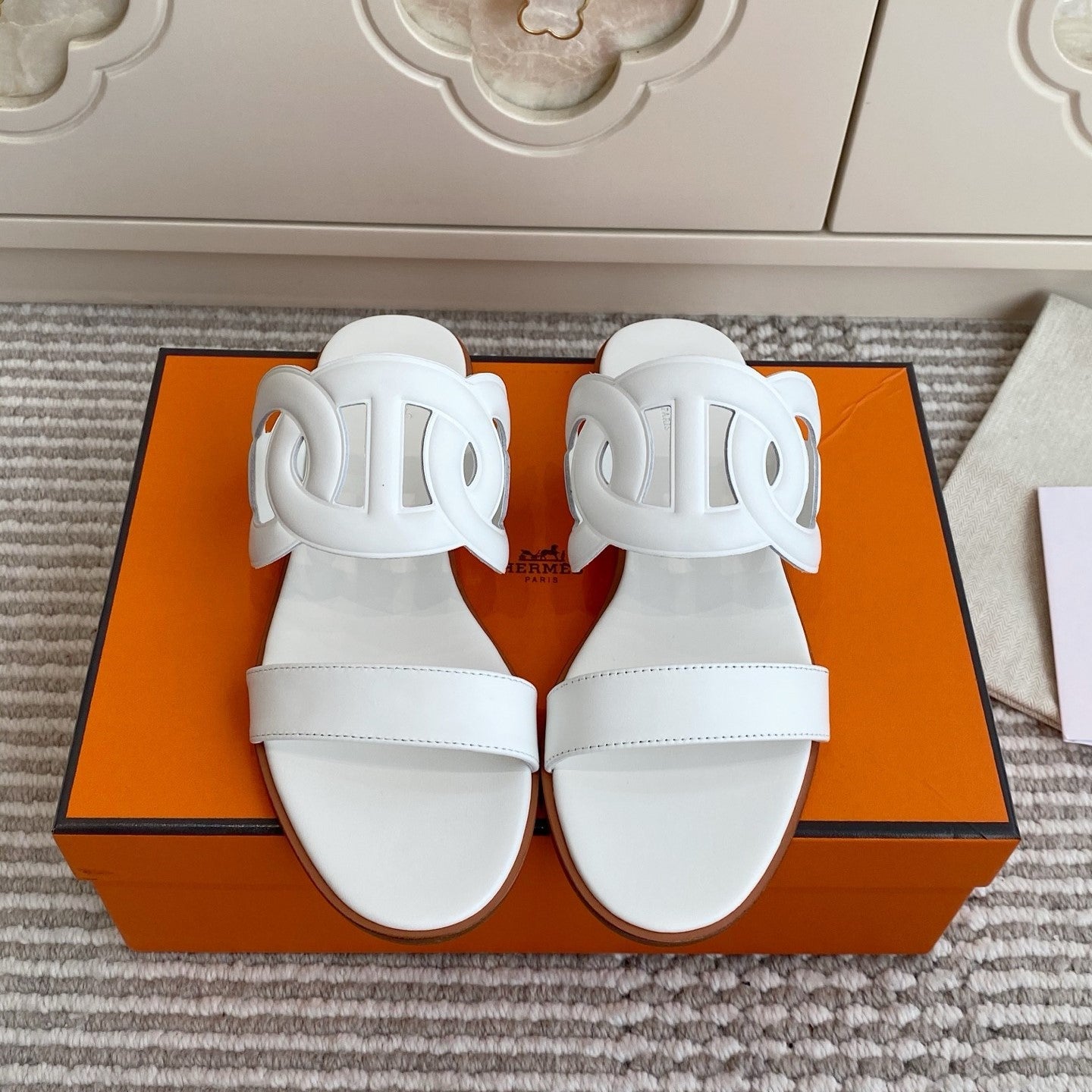 HM Lagune Sandal White Leather 776548