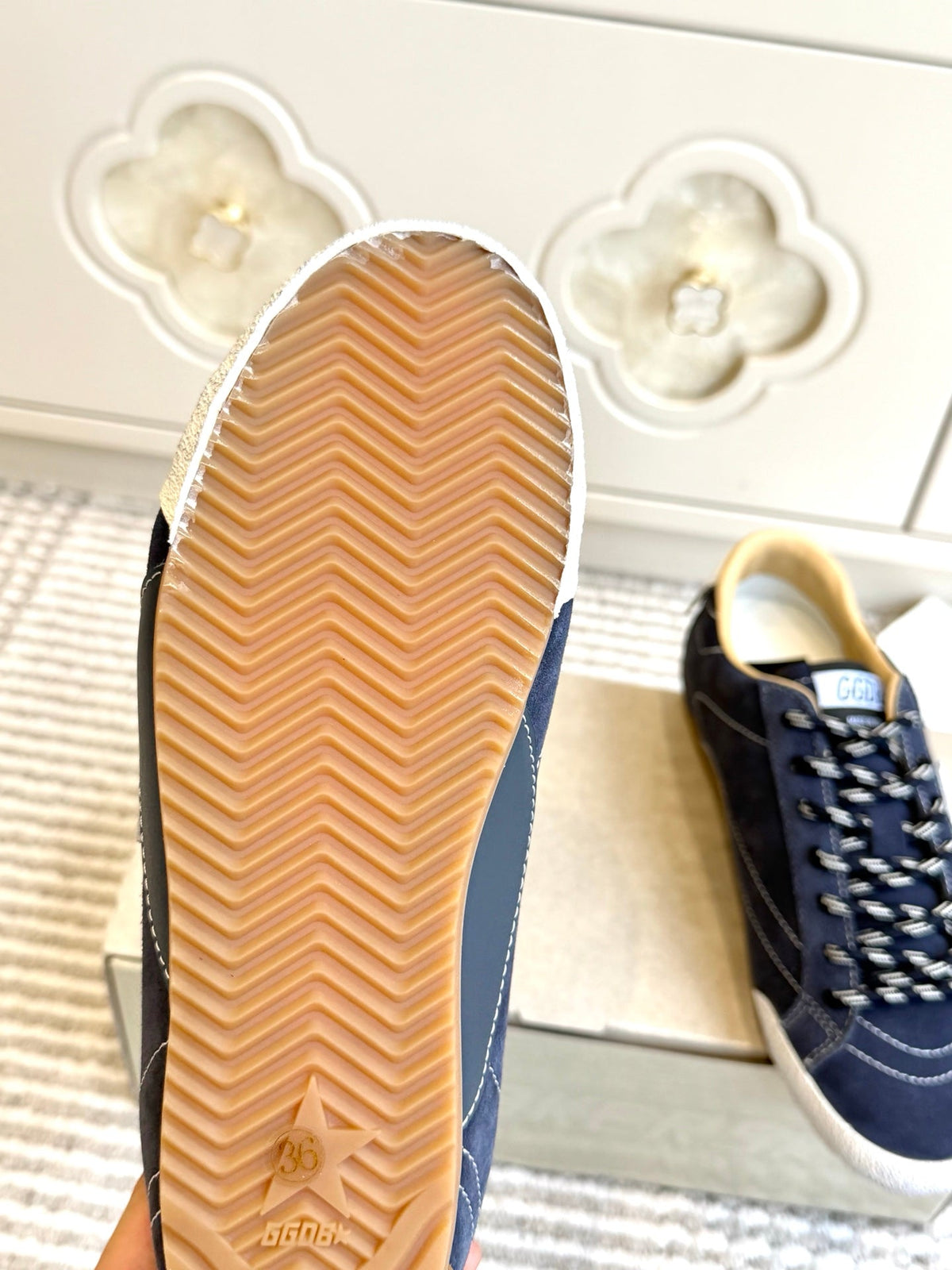 GGDB Sneakers Navy Suede White Star 122369