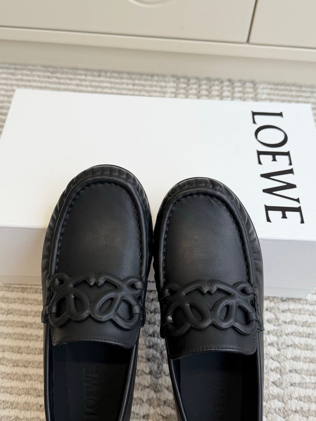 LW 2026 Loafers Black Black Logo Leather 193312