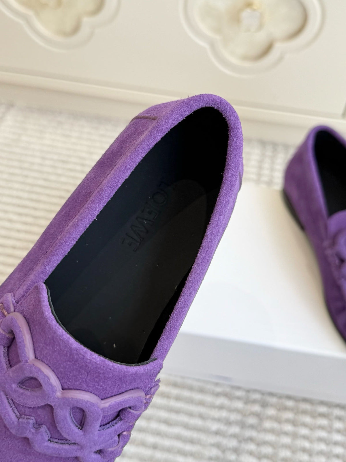 LW 2026 Loafers Purple Black Logo Suede Leather 193316