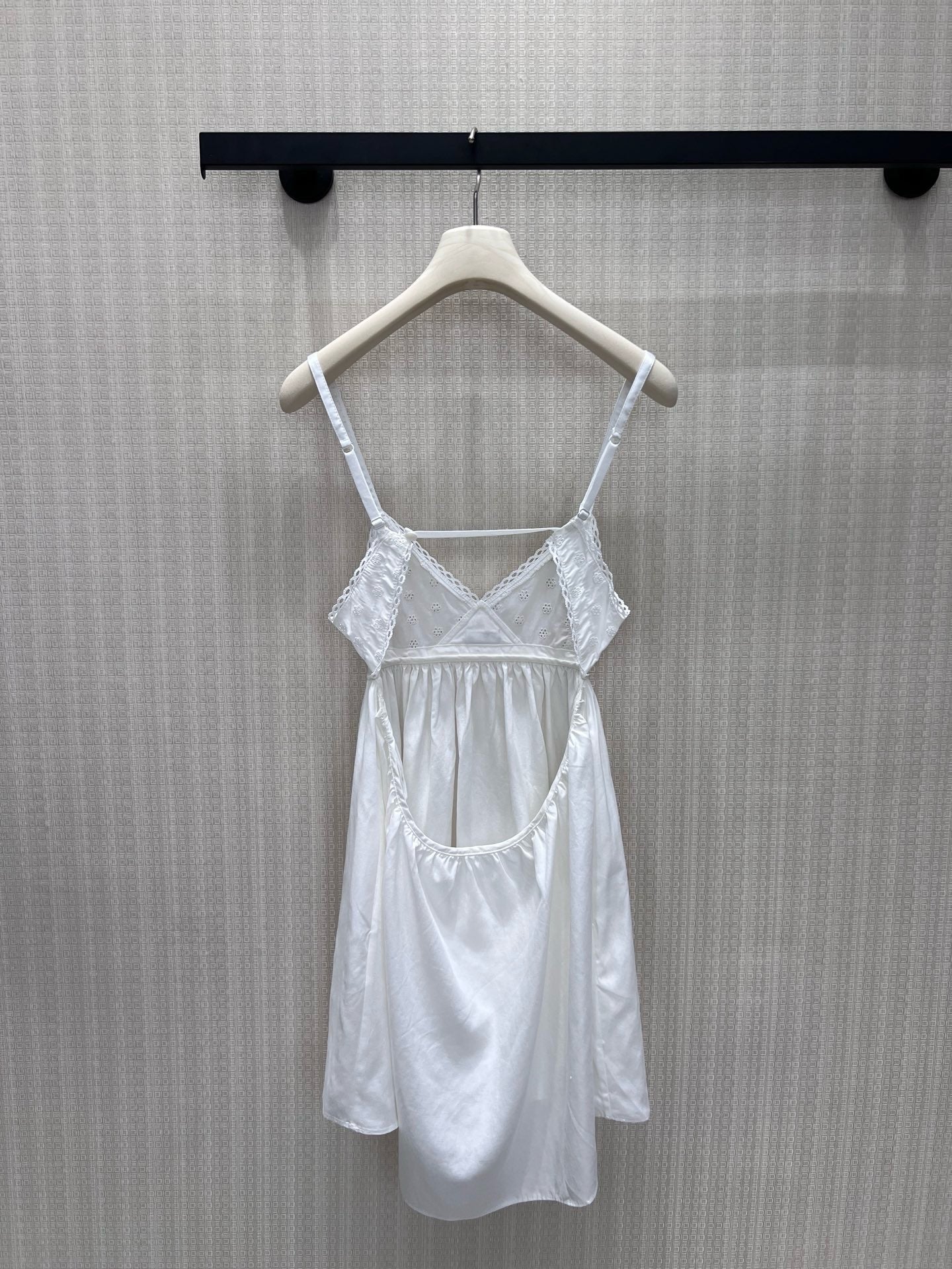 Miu 26s Slip Dress White Cotton Linen 397687
