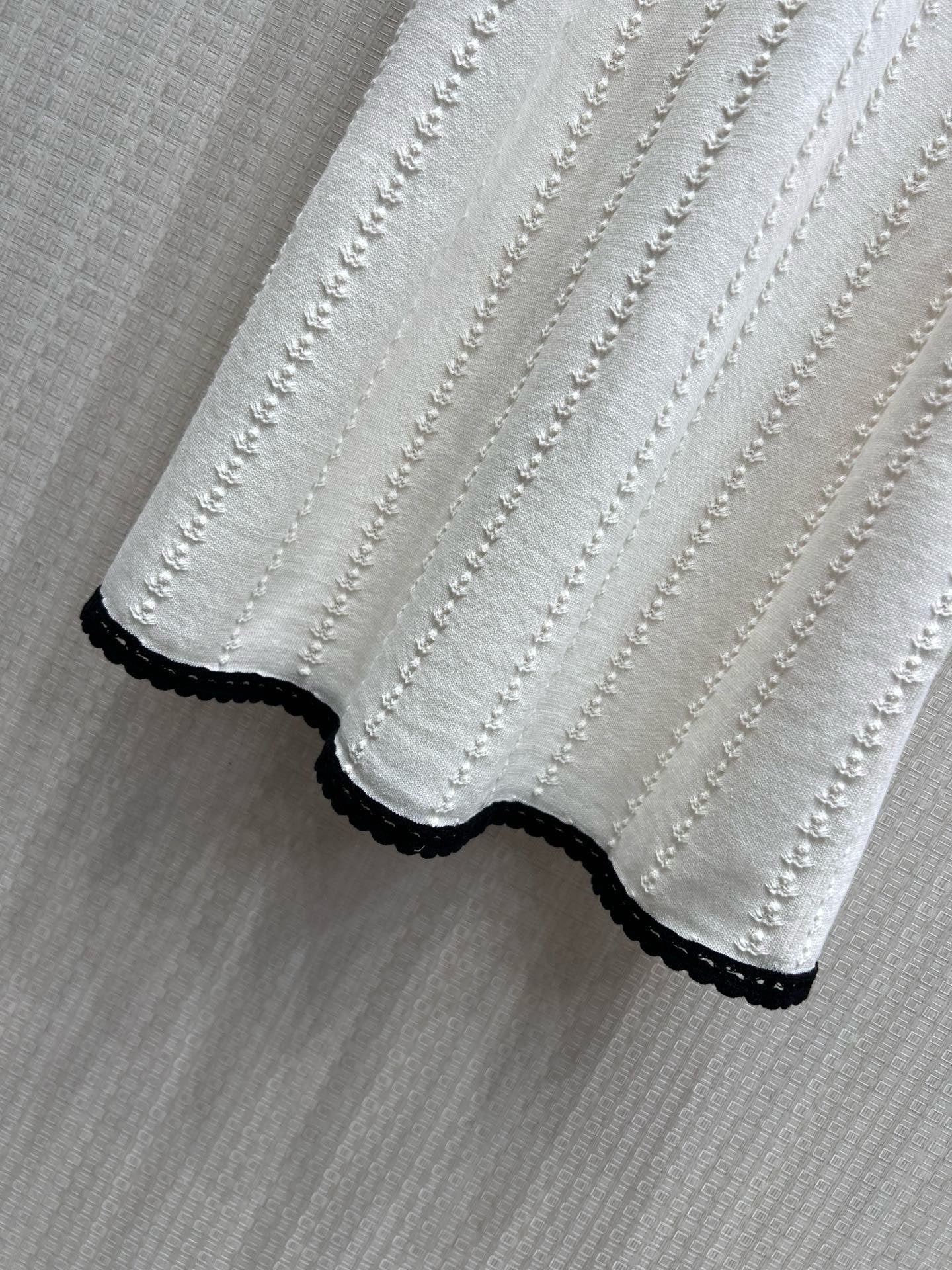 CC 26s Knit Mini Dress White Black Cotton 397690
