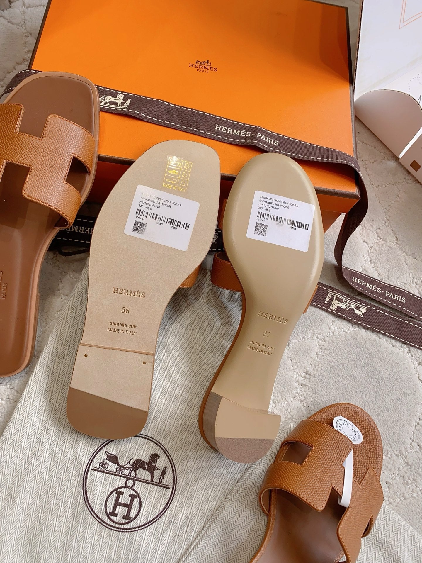HM 26s Oran Sandal Tan Brown Espom Goatskin 724270