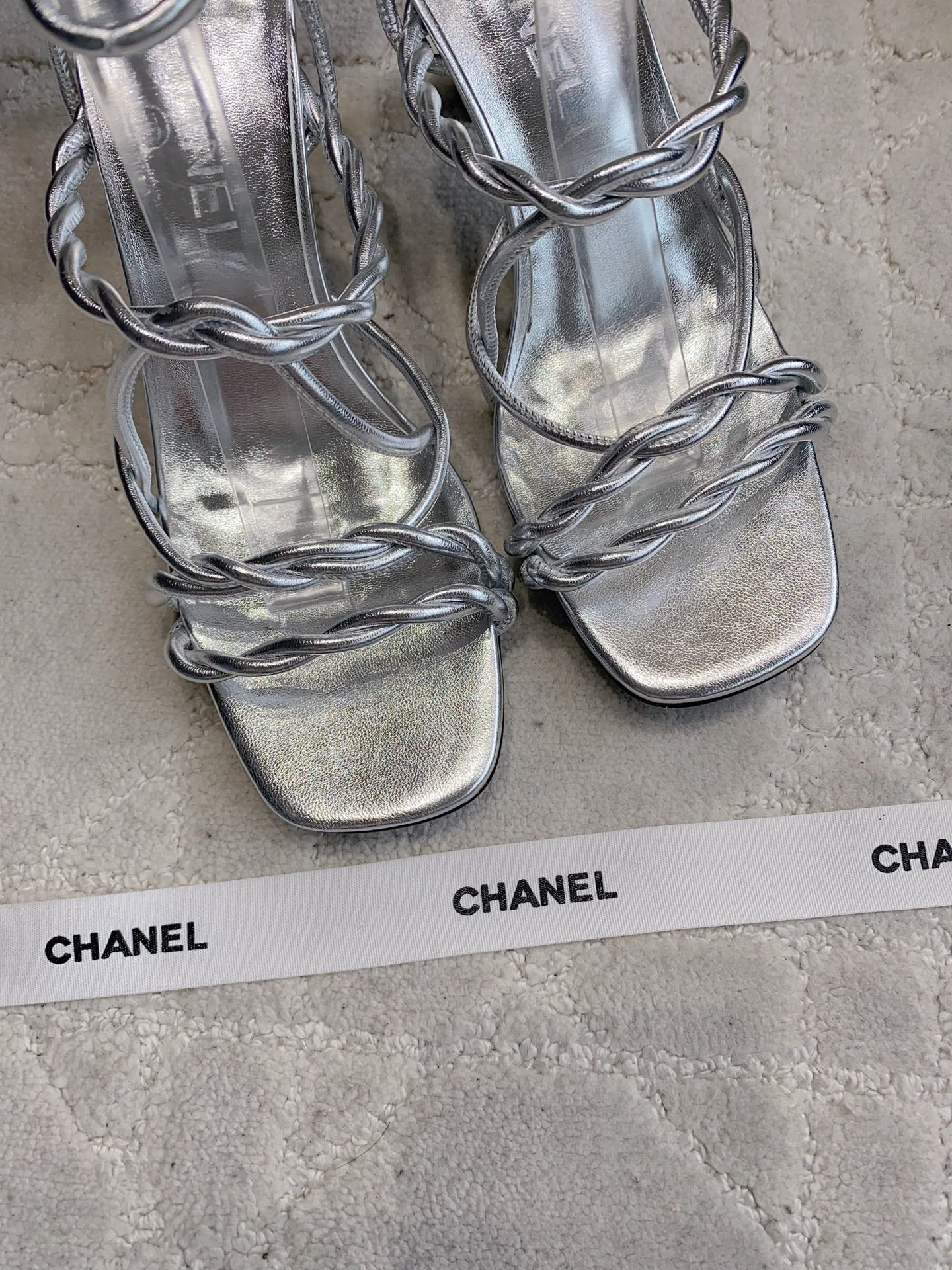 CC 26s Strappy Sandals 7.5cm Sliver Sheepskin 723622