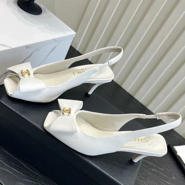 Chanel 2026 Bow-Tie Slingback 60mm Suede Sheepskin 977148