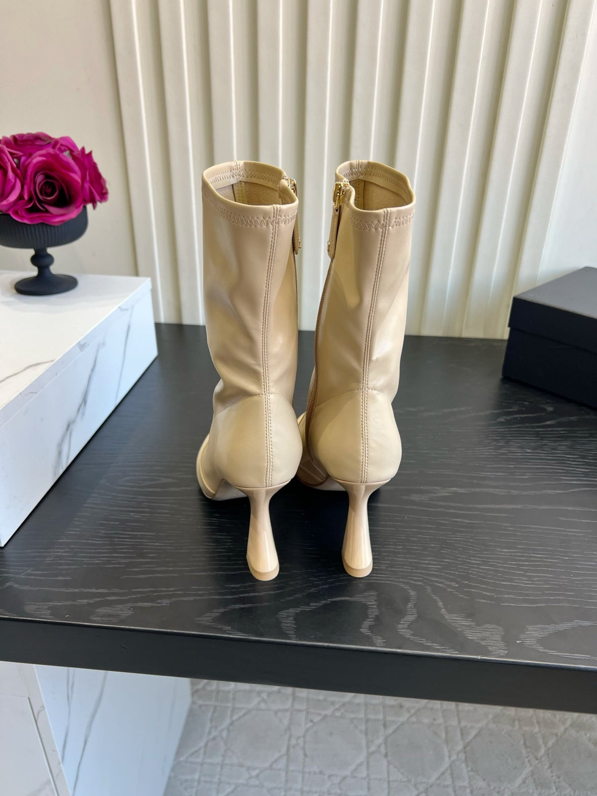 CC 26s Mid-Calf Boots Beige Lambskin 183501
