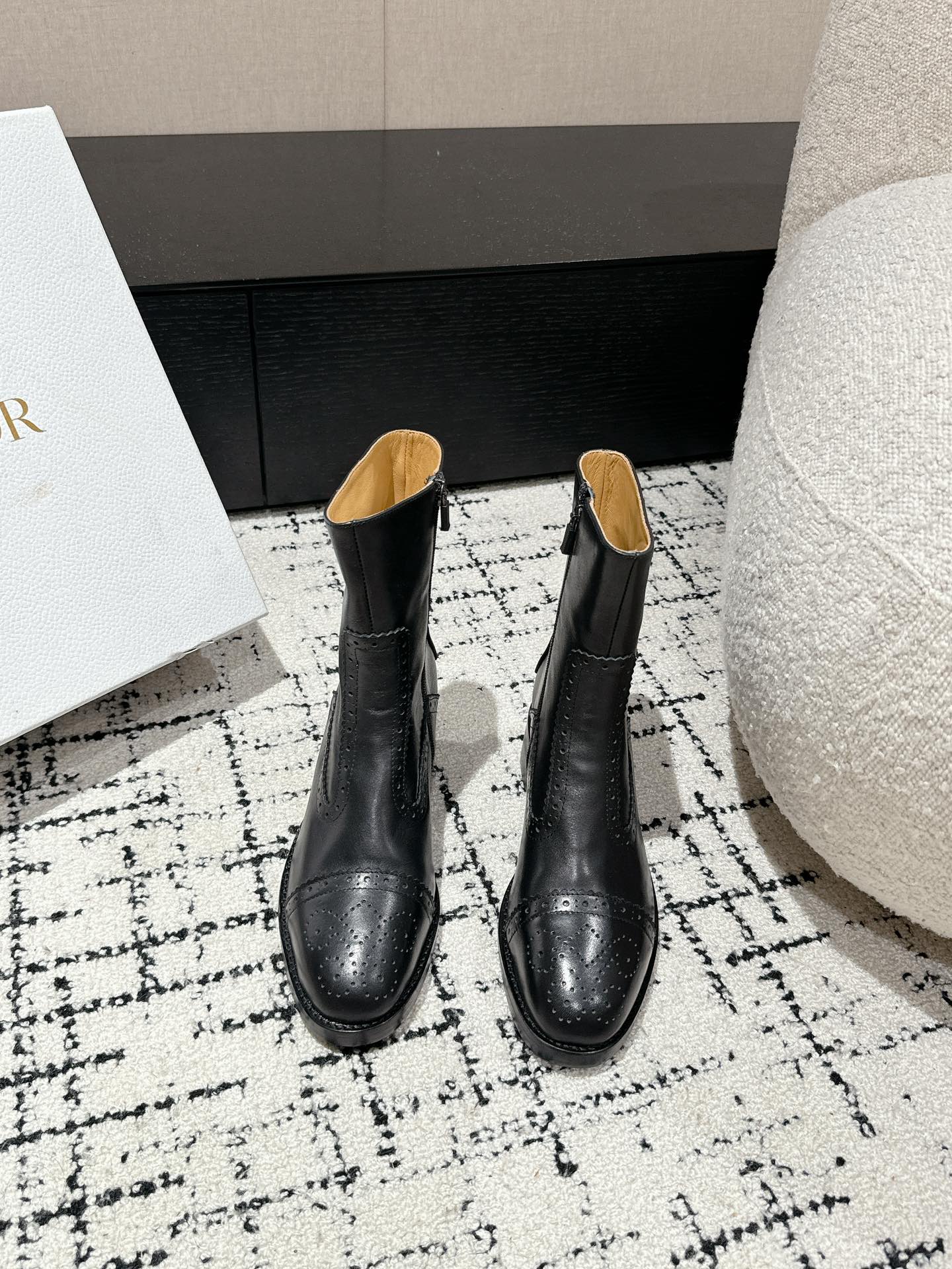 CD Ankle Boots Black Classic Pattern Calfskin