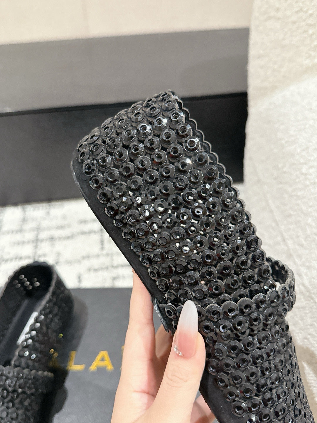 Alaia 25 Embellished Mary Jane Flats Black Suede 293178