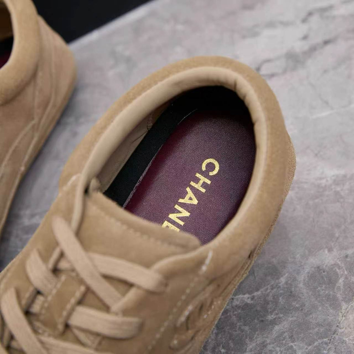Chanel 26s Sneakers Beige Suede 168245