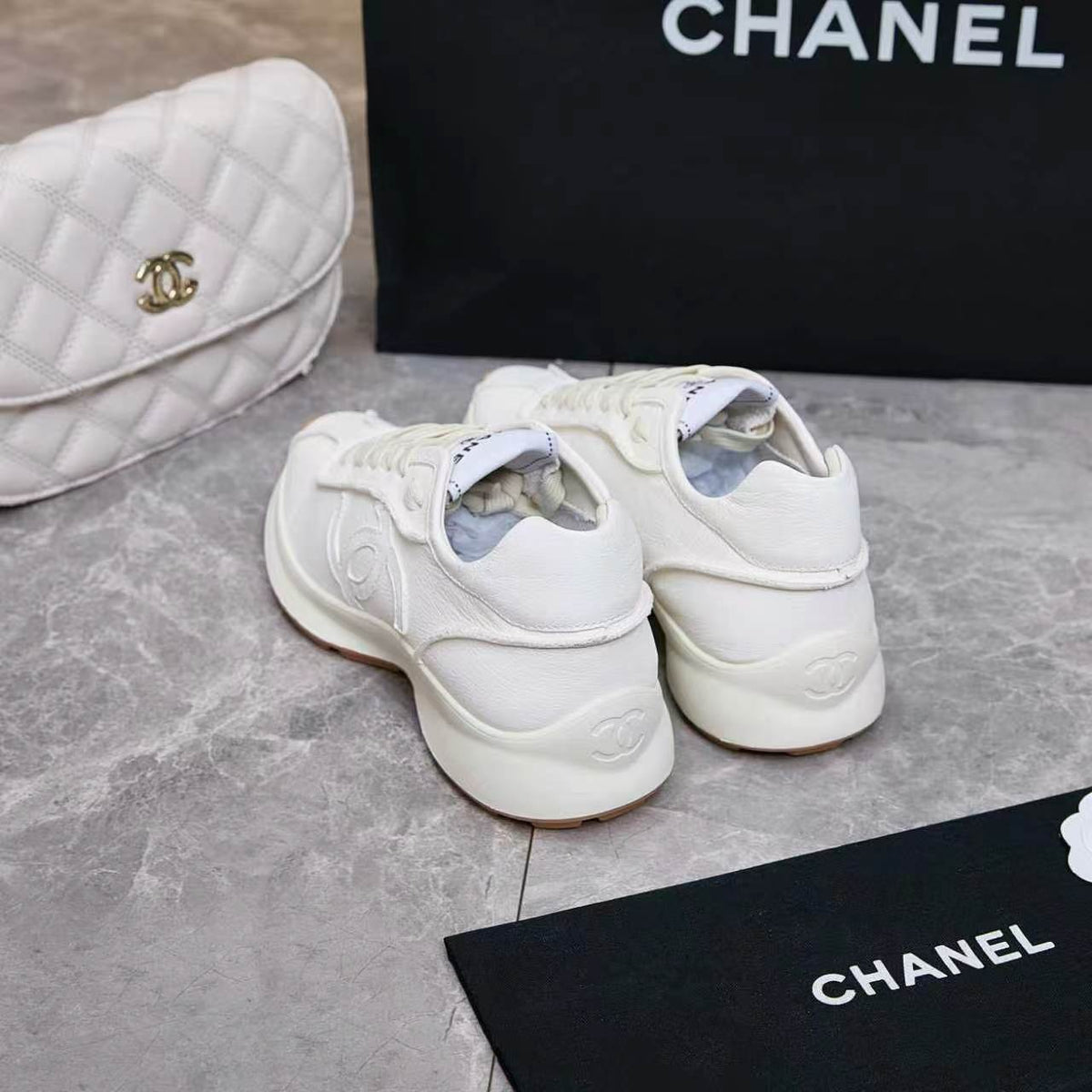 Chanel 26s Sneakers White Leather 168242