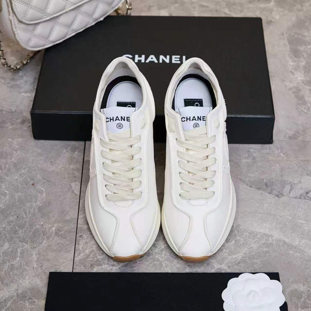 Chanel 26s Sneakers White Leather 168242
