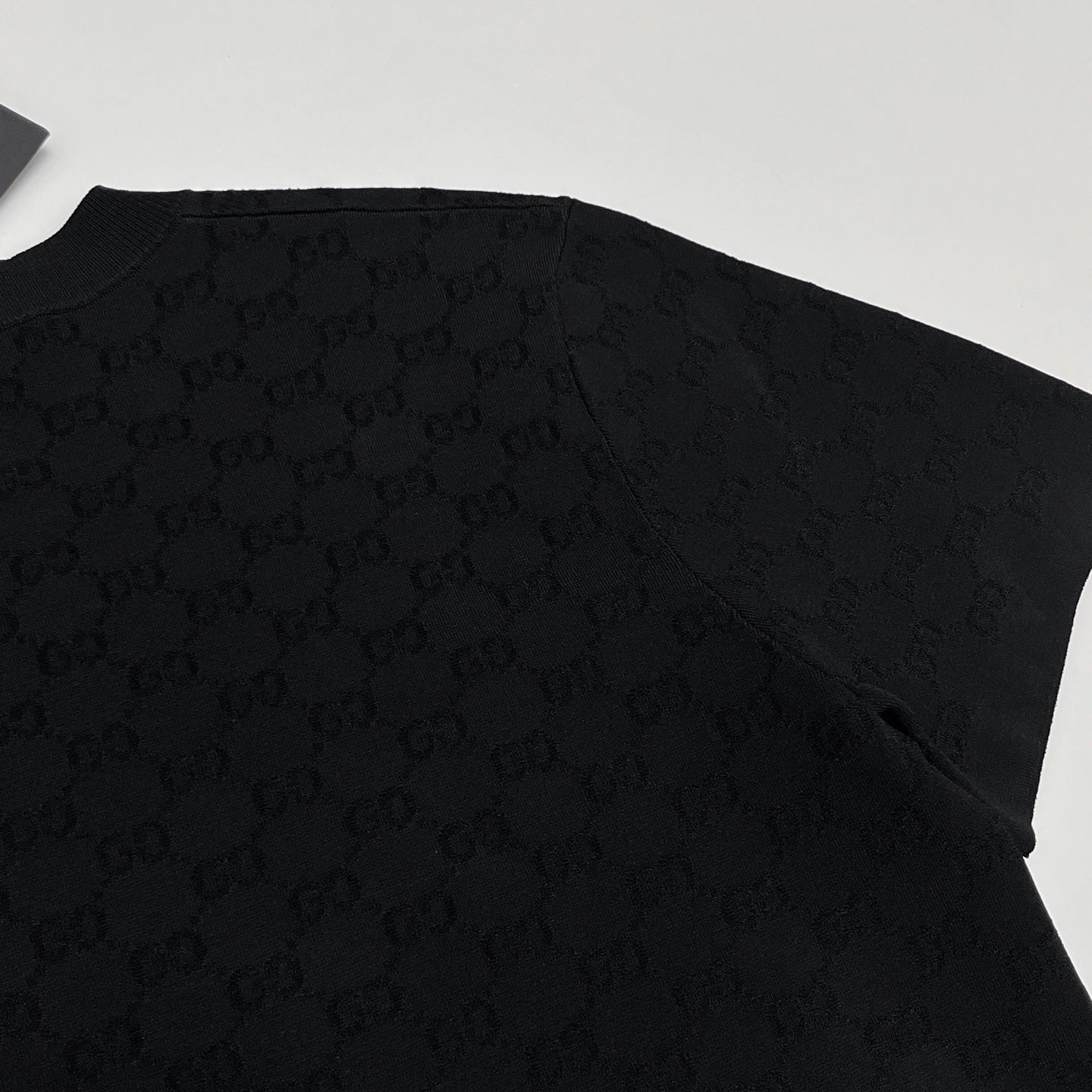 GG Jacquard Fabric T-shirt Black Cotton 394290