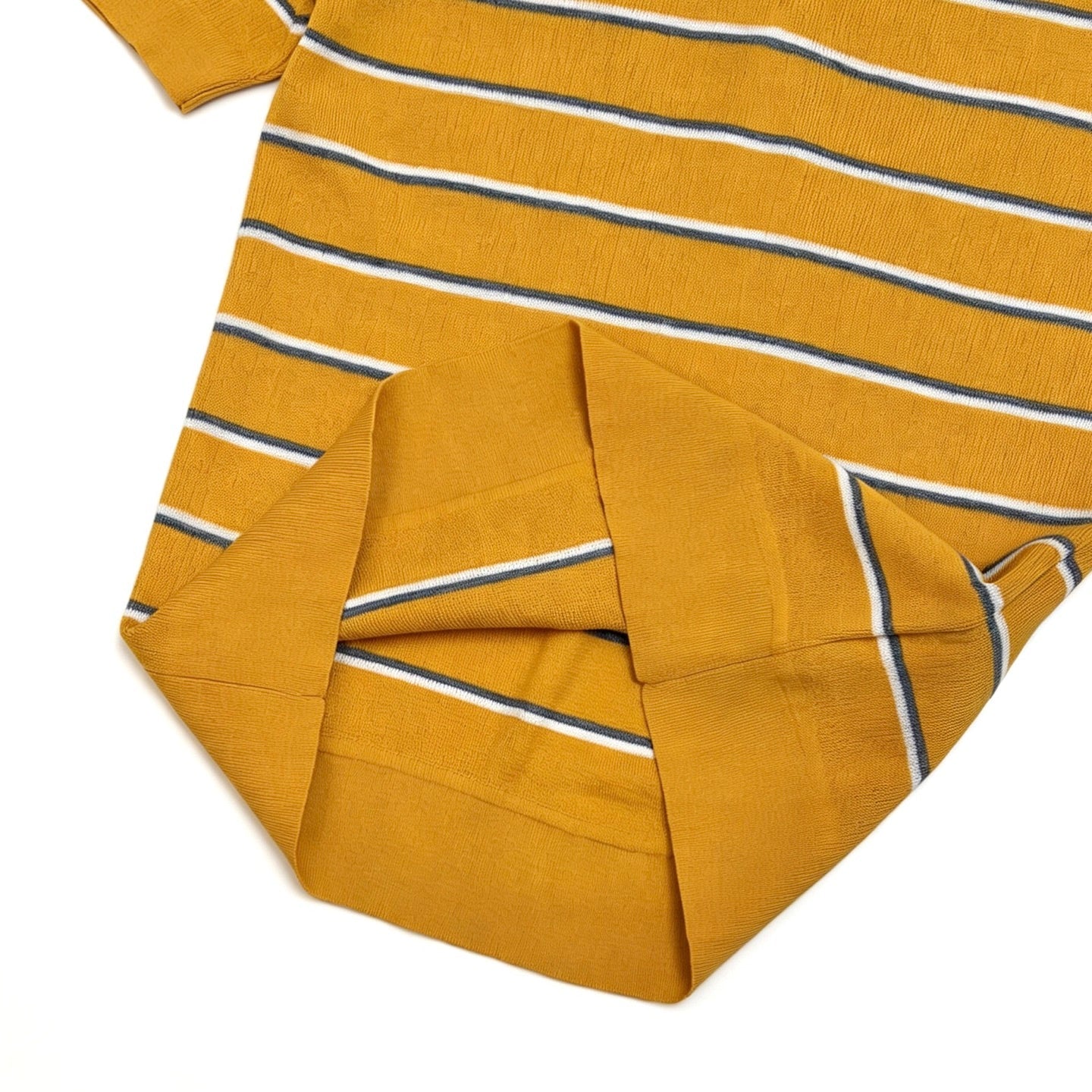 Miu Knit Polo Shirt Bright Yellow Cotton 394280