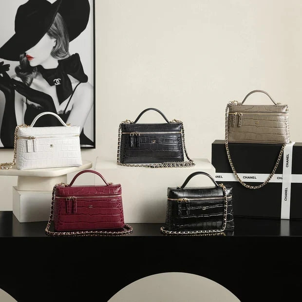 Chanel 2026 Crocodile Embossed Vanity Bag 25cm Leather