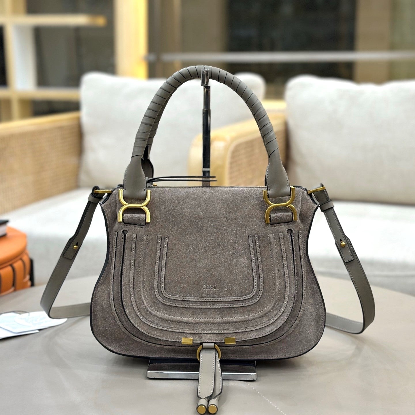 Chloe Small Marcie Bag Grey Suede 281267