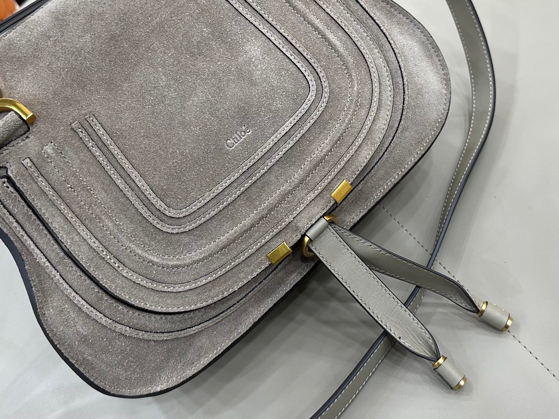 Chloe Small Marcie Bag Grey Suede 281267