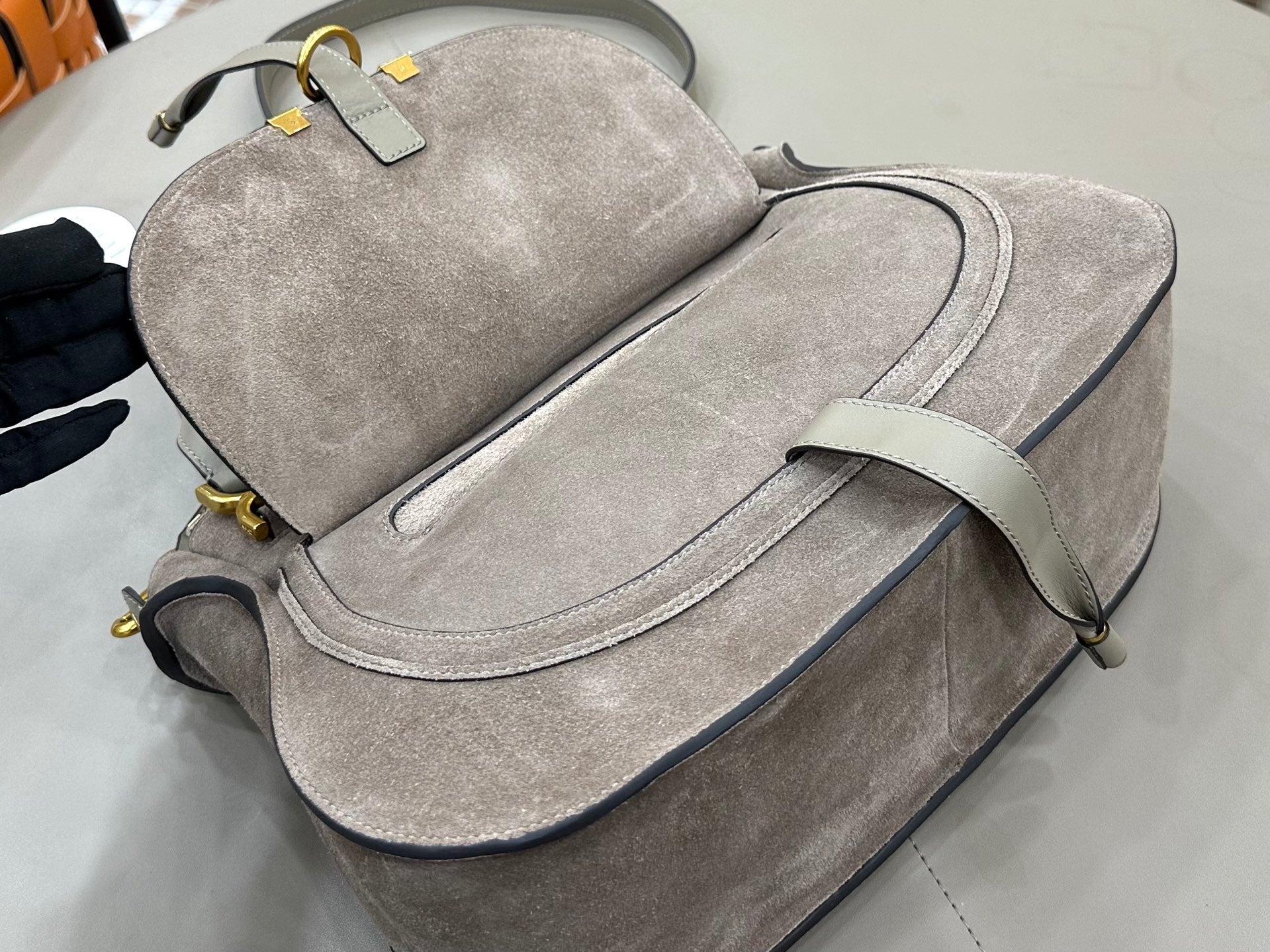 Chloe Marcie Bag Grey Suede 281265