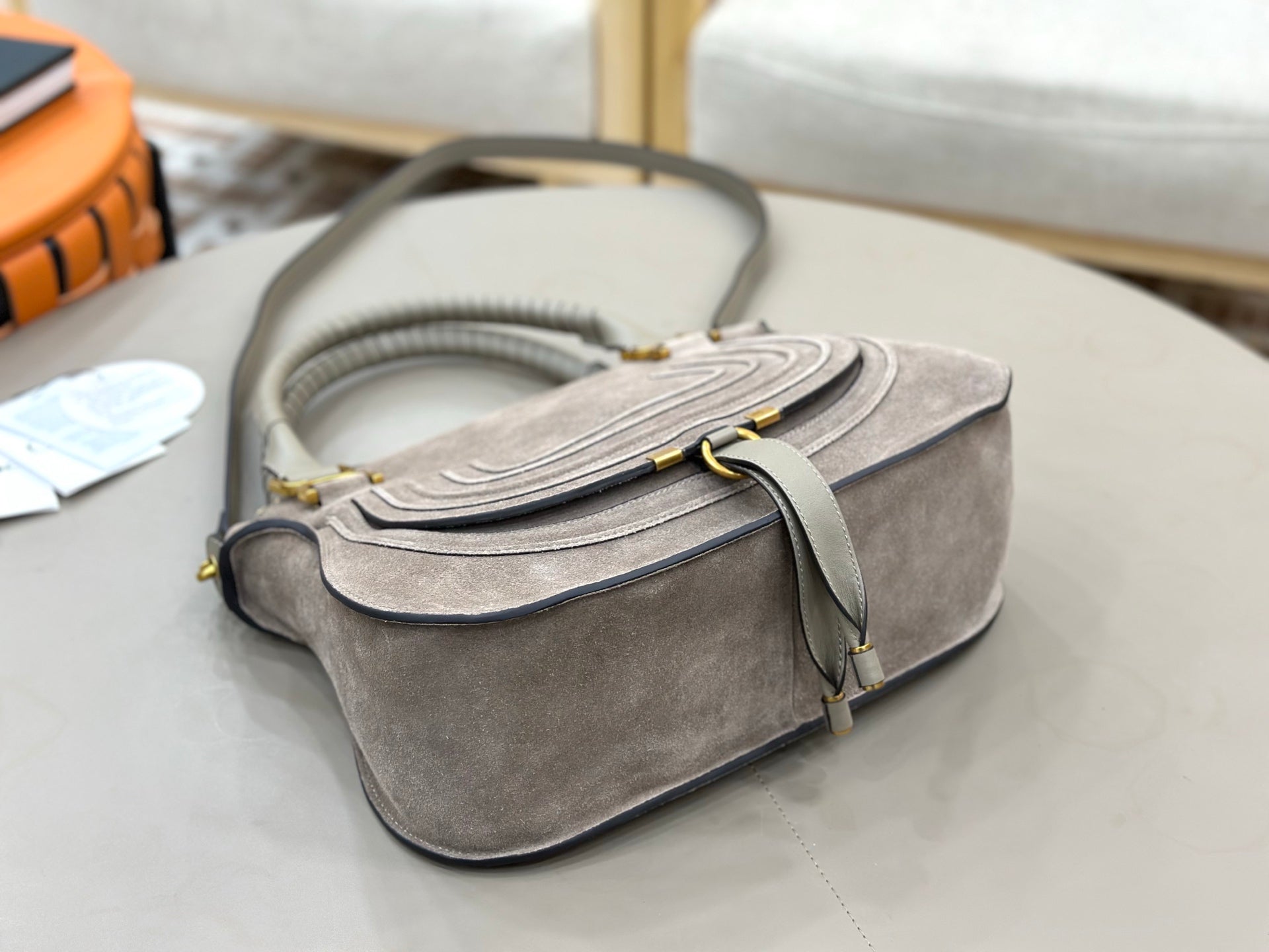 Chloe Marcie Bag Grey Suede 281265
