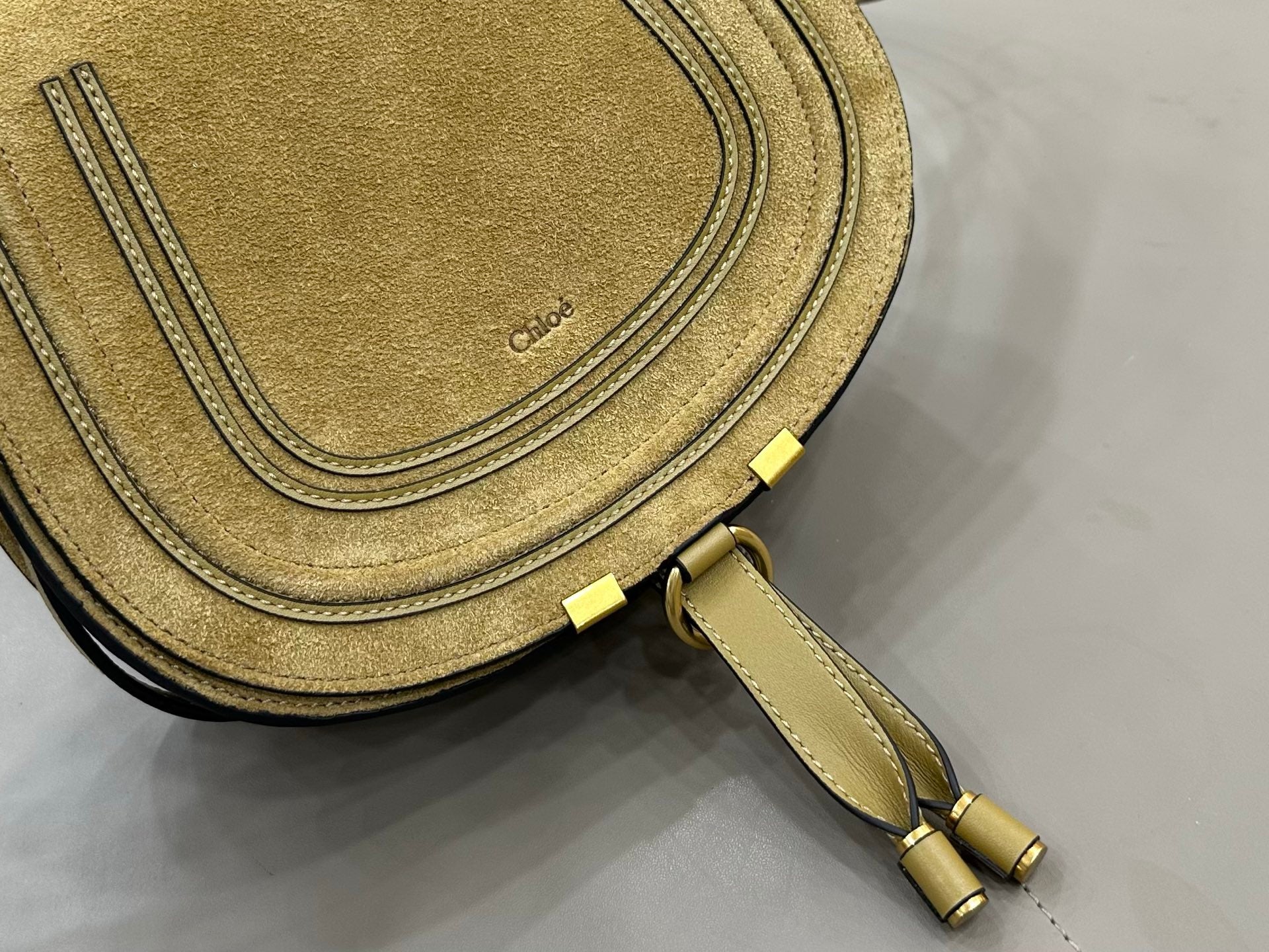 Chloe Marcie Saddle Bag Khahi Suede 281221