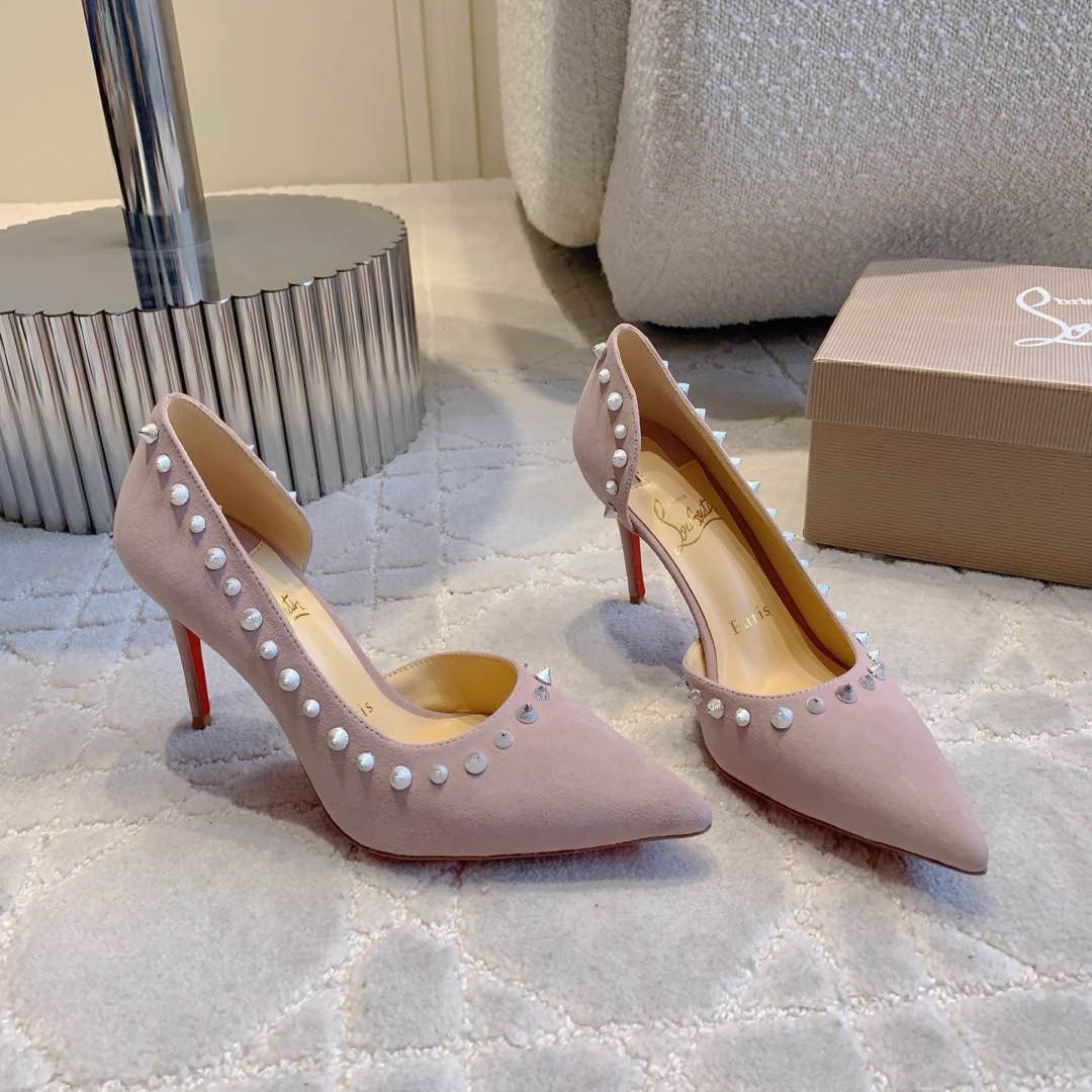 CL Irishell 85 Studded d'Orsay Pumps Thistle Suede 177130