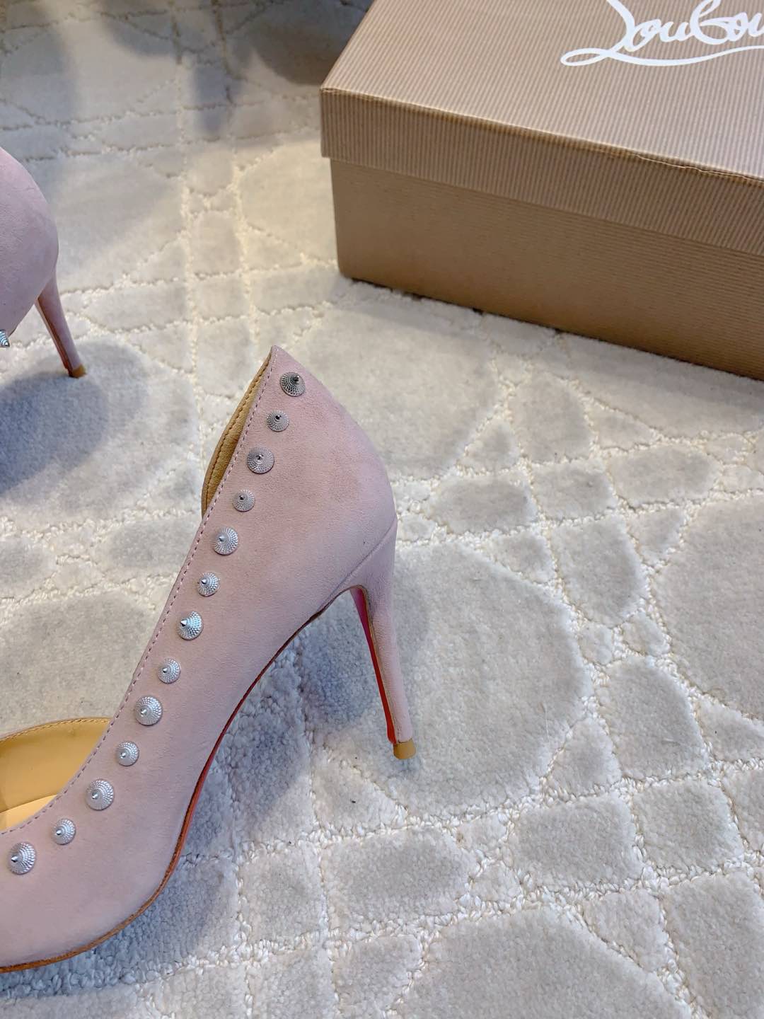 CL Irishell 85 Studded d'Orsay Pumps Thistle Suede 177130