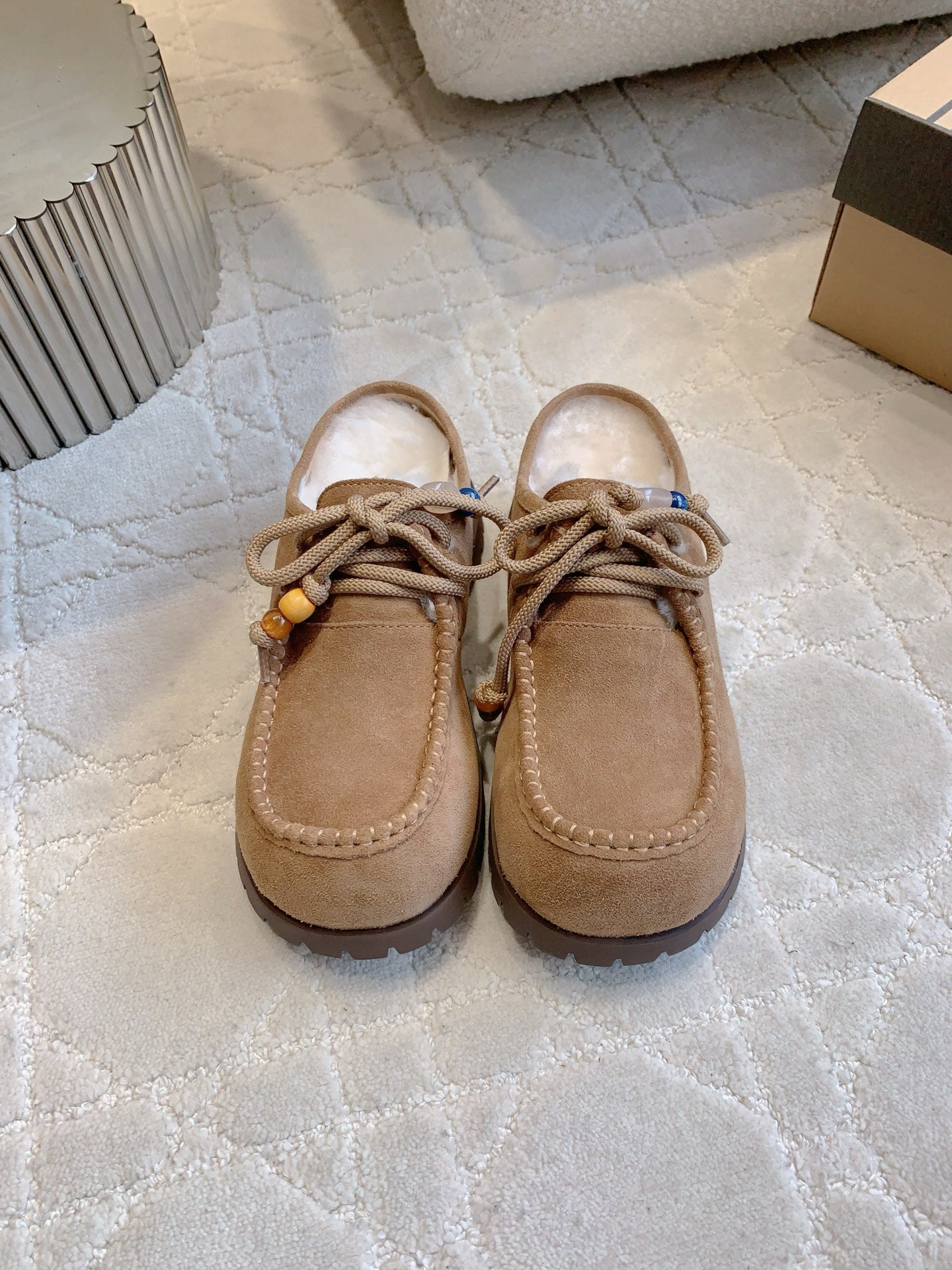 UGG Yupoo Loafers Beige Wool Suede 516910