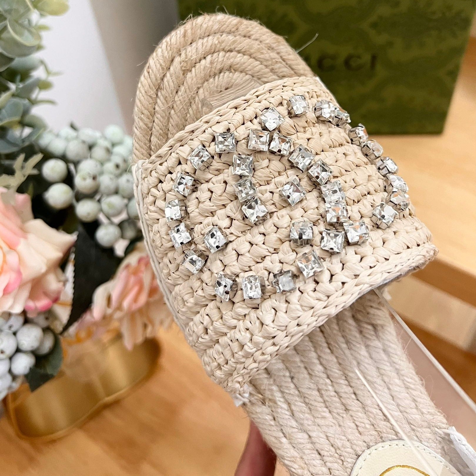 GG Women High Sandal Shoes Beige