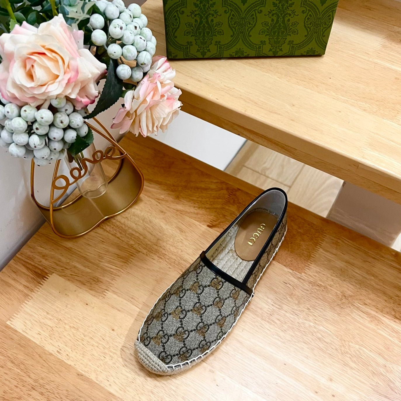 GG Supreme Flat Shoes Brown Caro