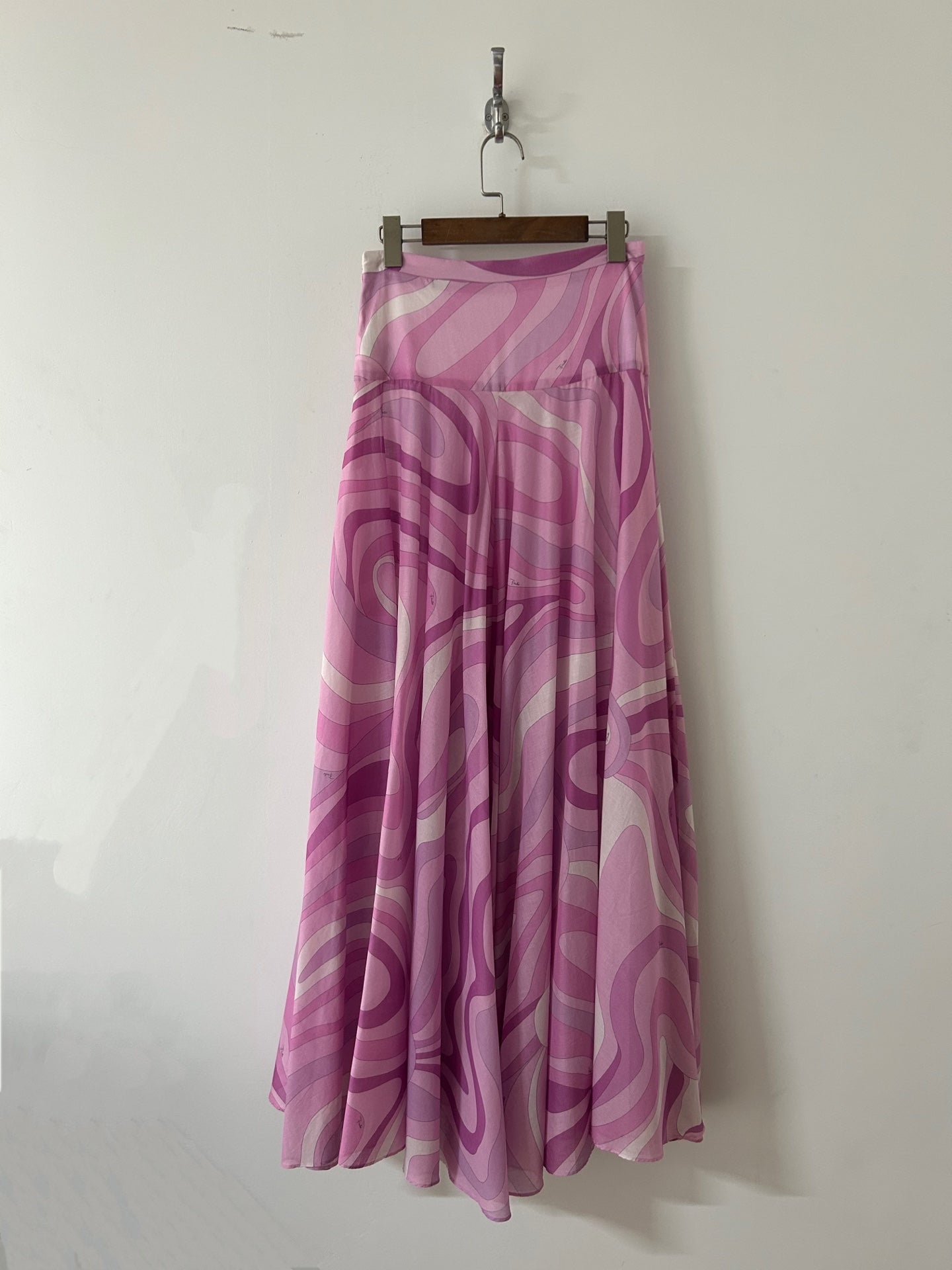 Pucci 26s Stella-Print Silk Maxi Dress Hot Pink Silk 391092