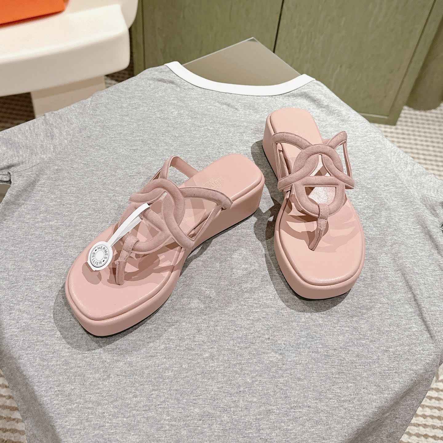HM Gipsy Sandals 50mm Pink Sheepskin 484749
