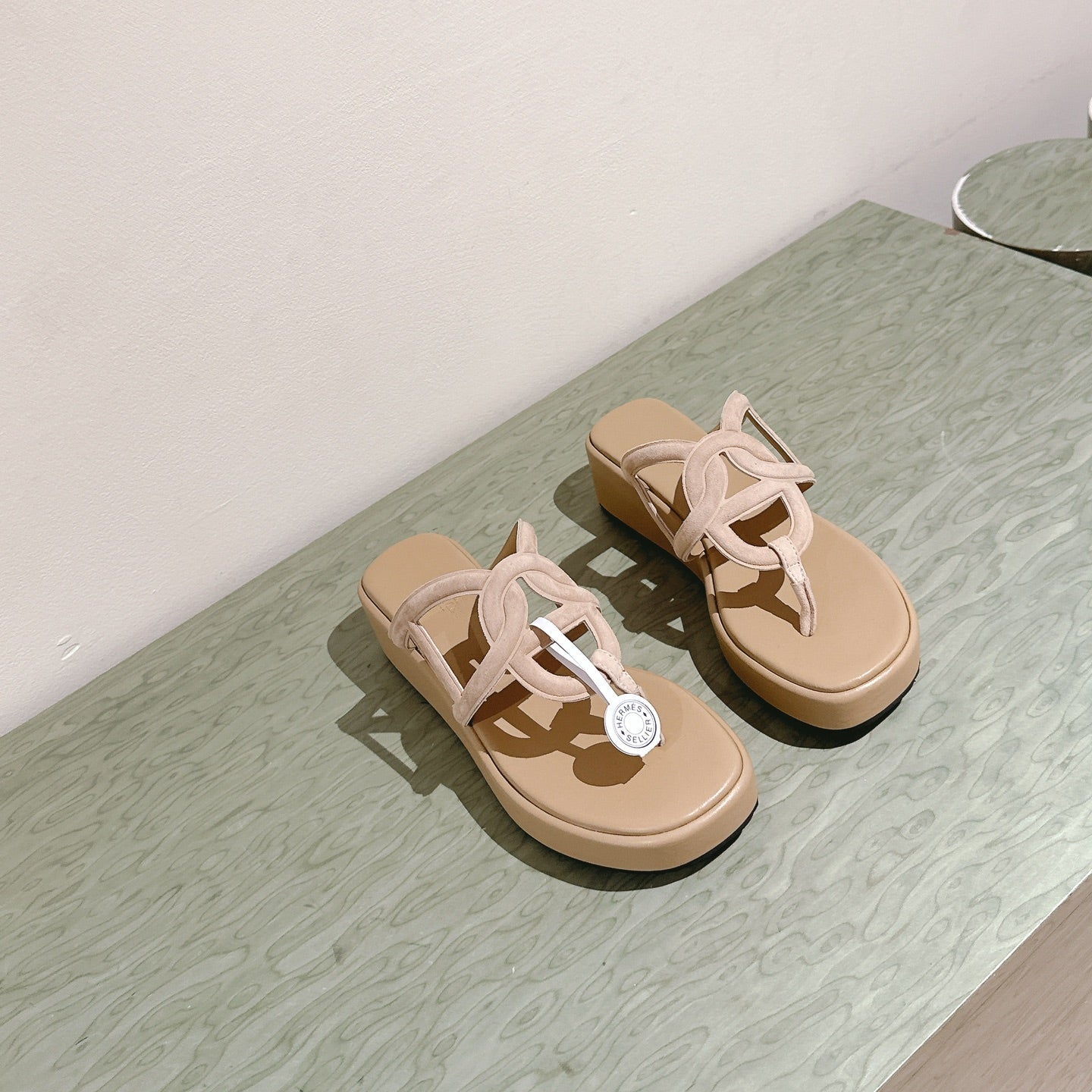 HM Gipsy Sandals 50mm Beige Sheepskin 484751
