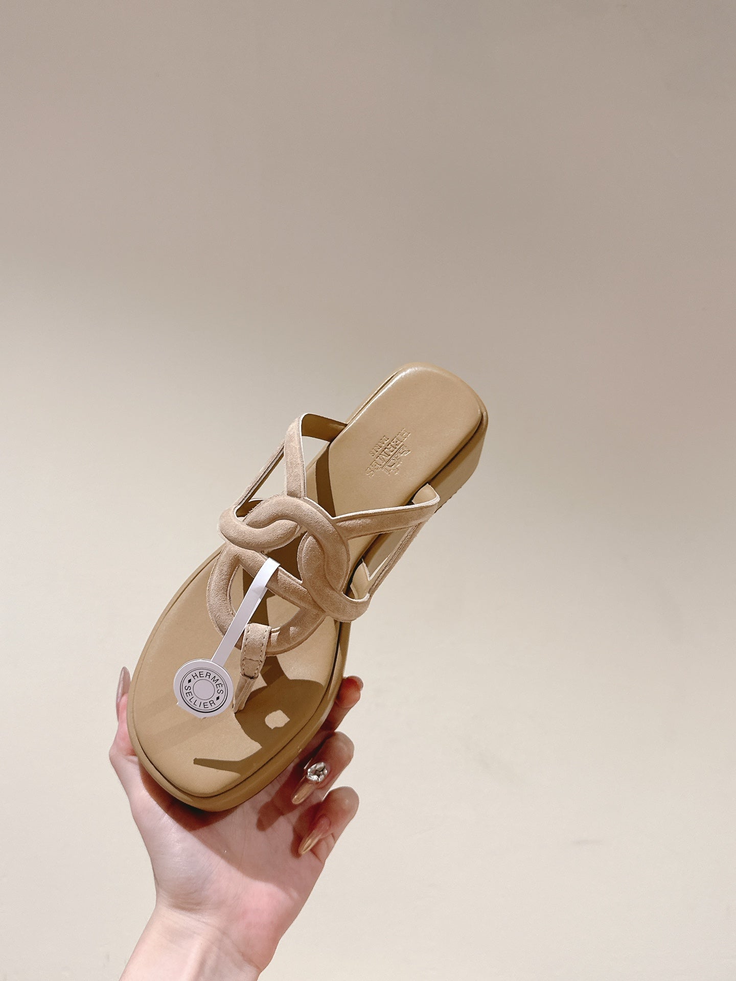 HM Gipsy Sandals 50mm Beige Sheepskin 484751